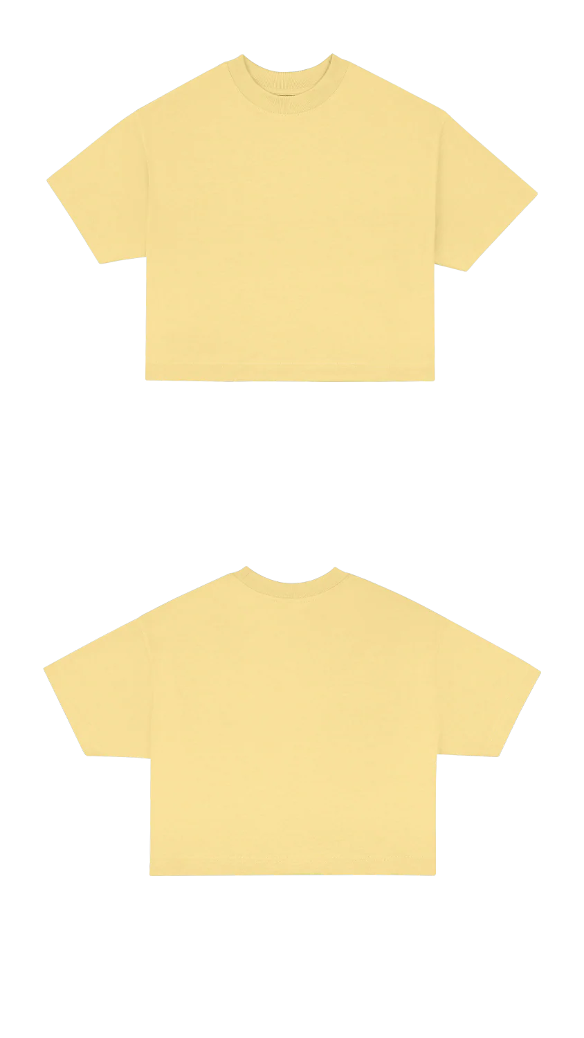 Basic (Build your own) Crop T-Shirt – Butter Yellow