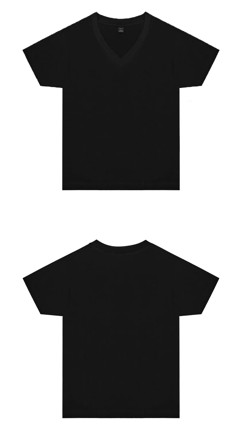 Basic (Build your own) V-Ausschnitt T-Shirt – Schwarz