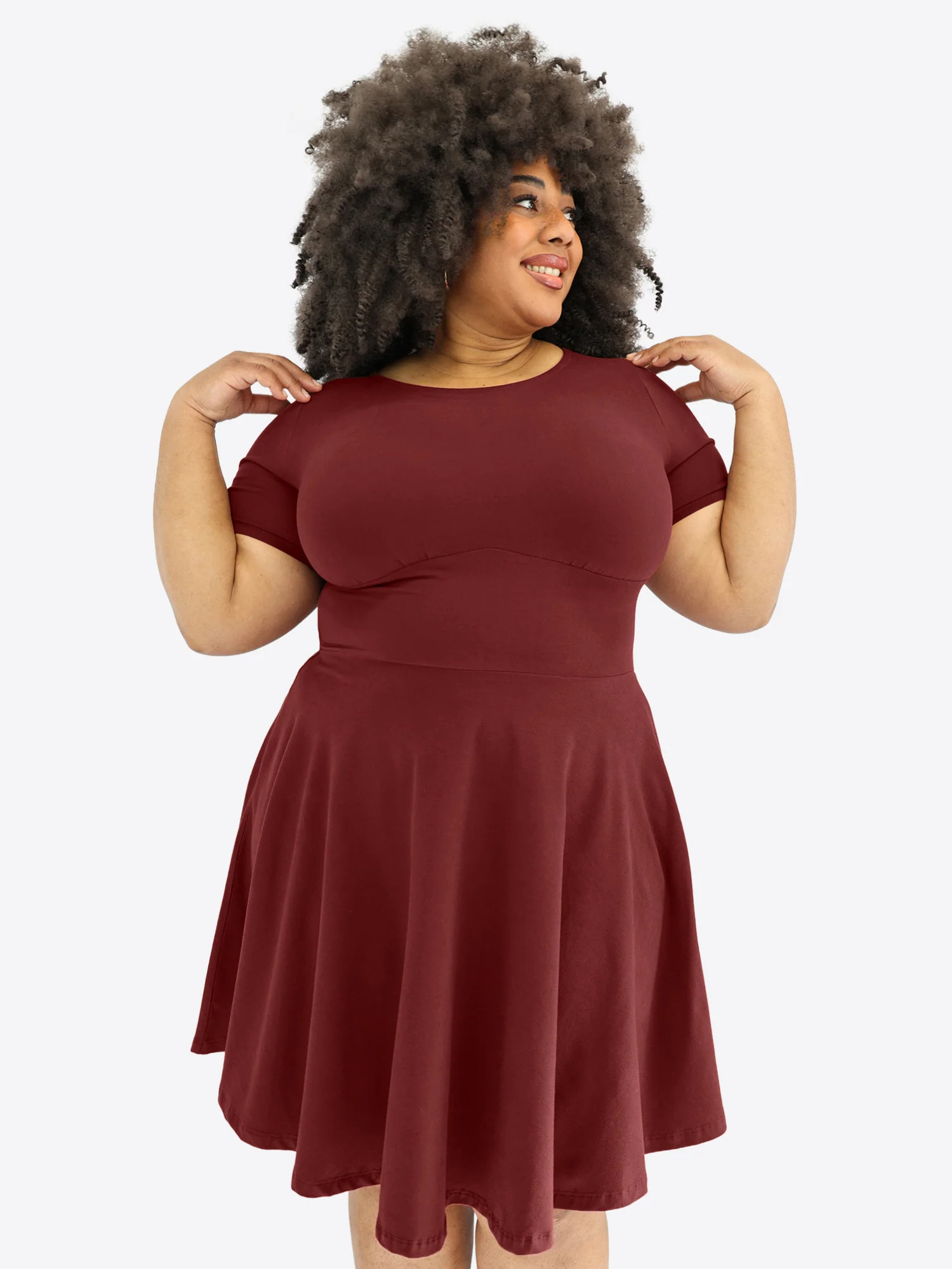 Classic Skort Kleid - Bordeaux - Image 4