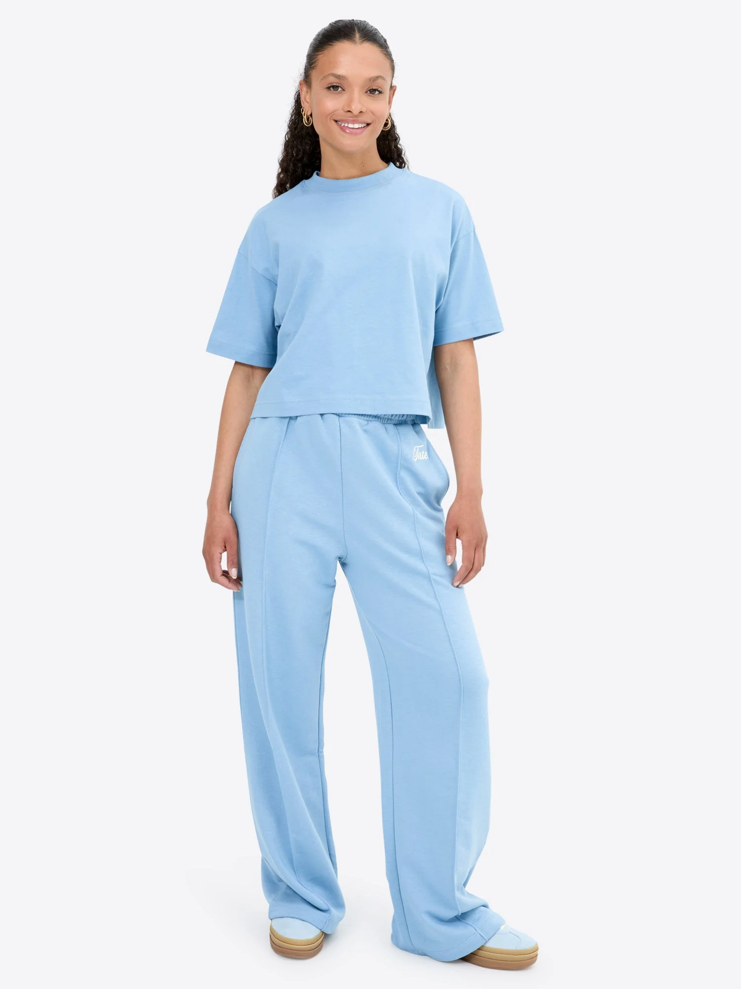 Crop T-Shirt – Dusty Blue - Image 3