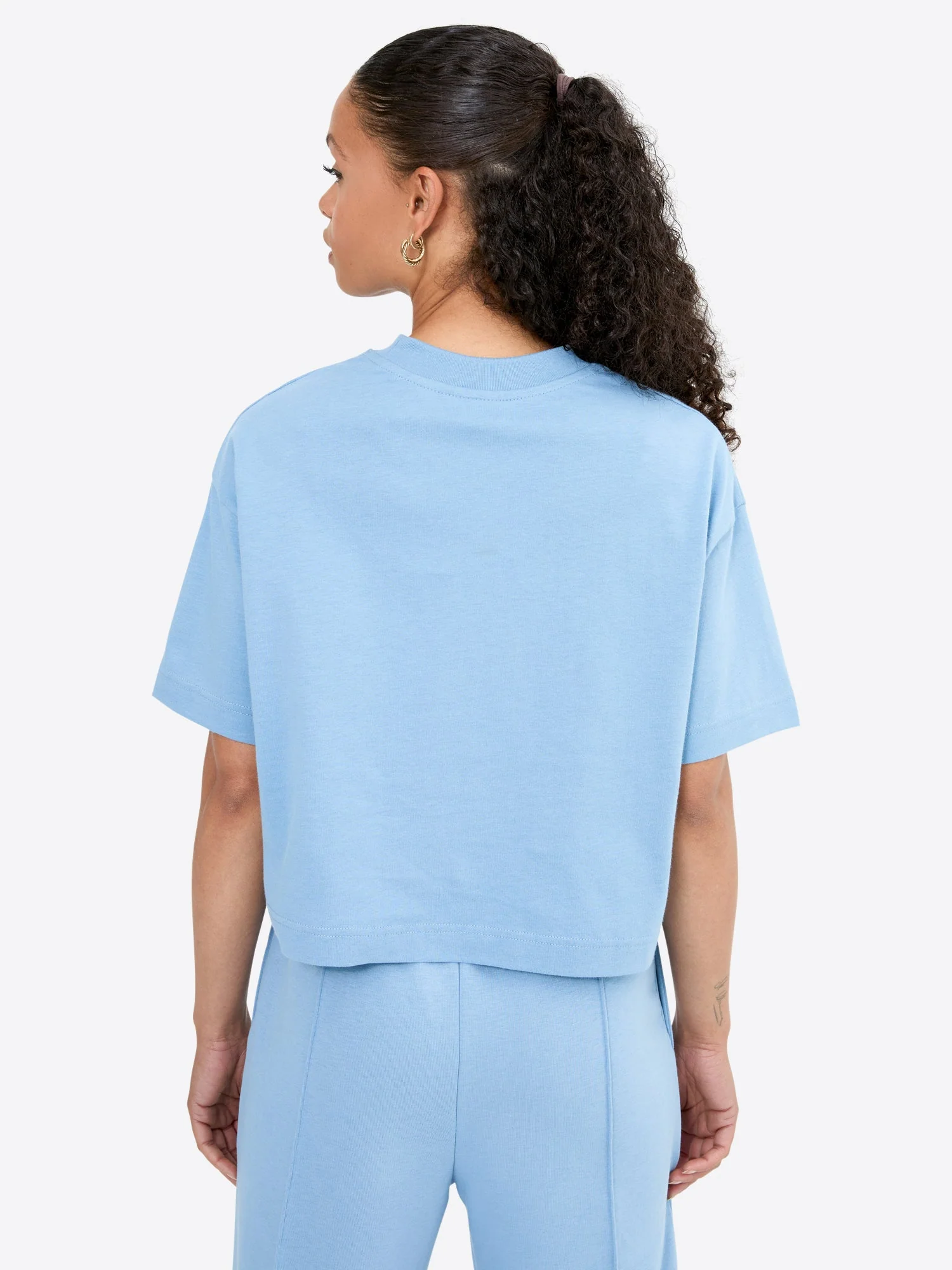 Crop T-Shirt – Dusty Blue - Image 4