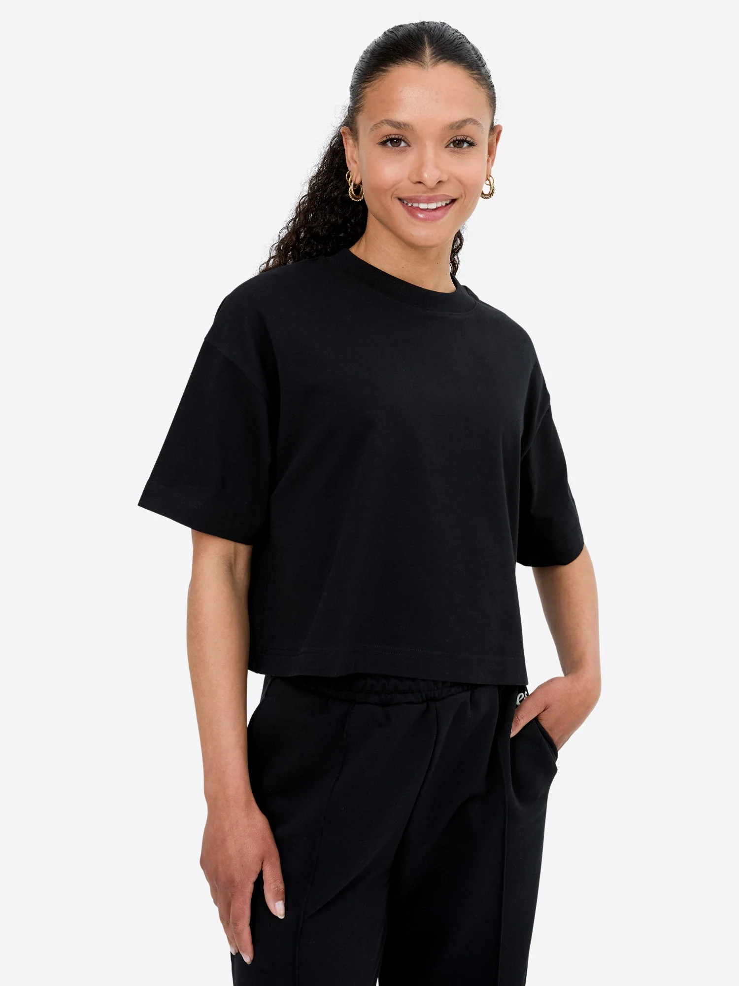 Crop T-Shirt – Schwarz