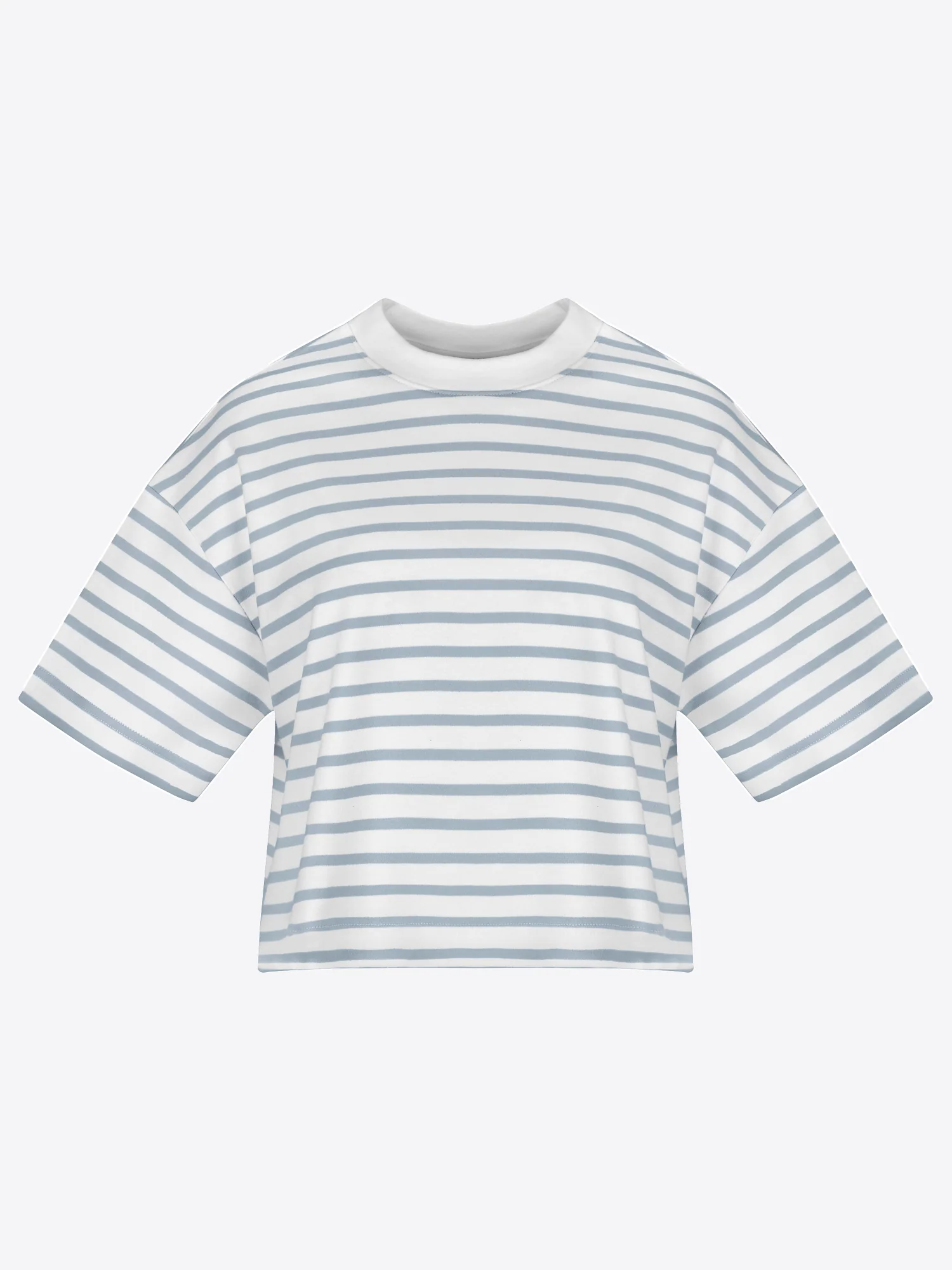 Crop T-Shirt mit Streifen - Blau - Image 3