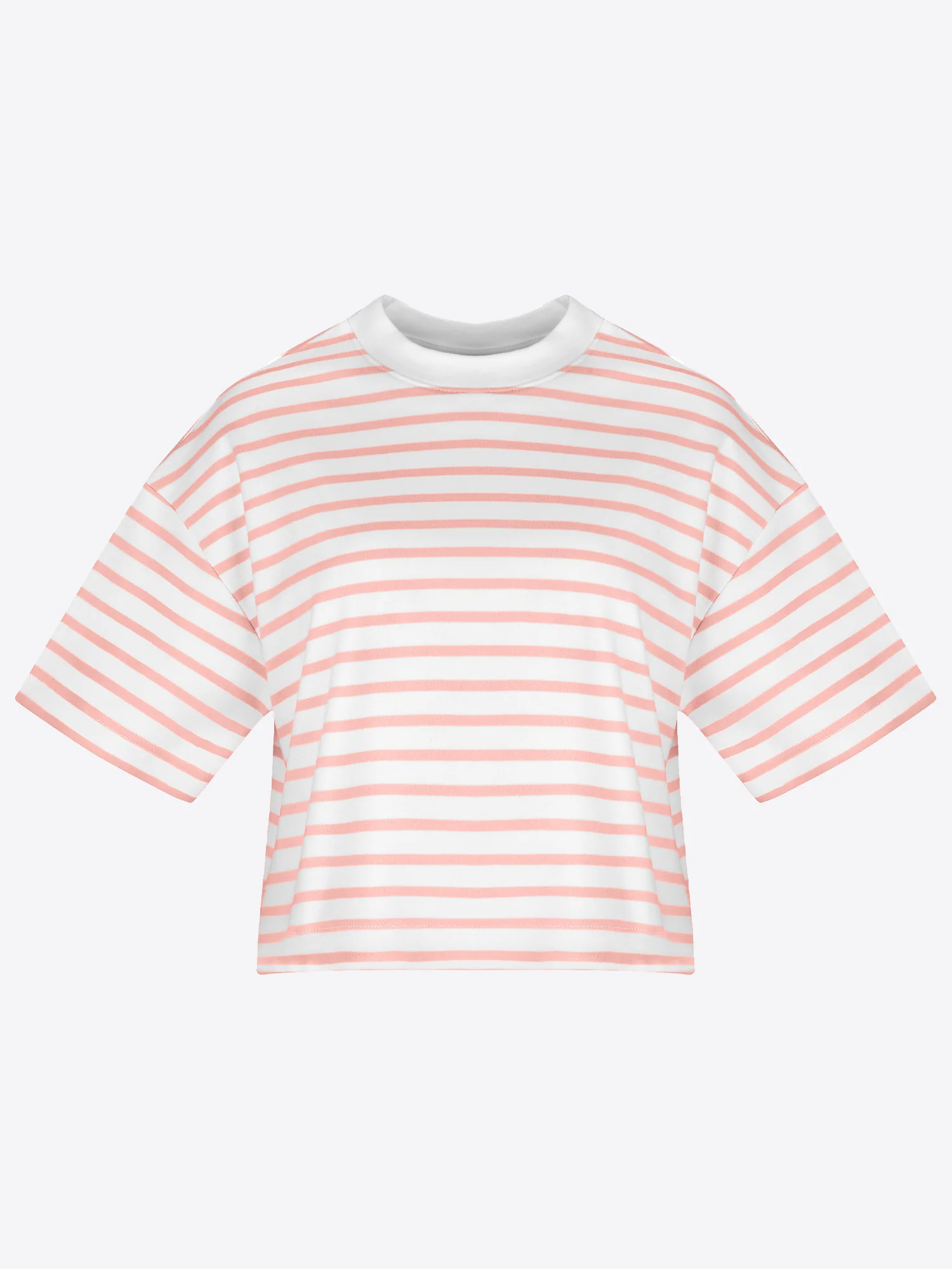 Crop T-Shirt mit Streifen - Rosa - Image 3