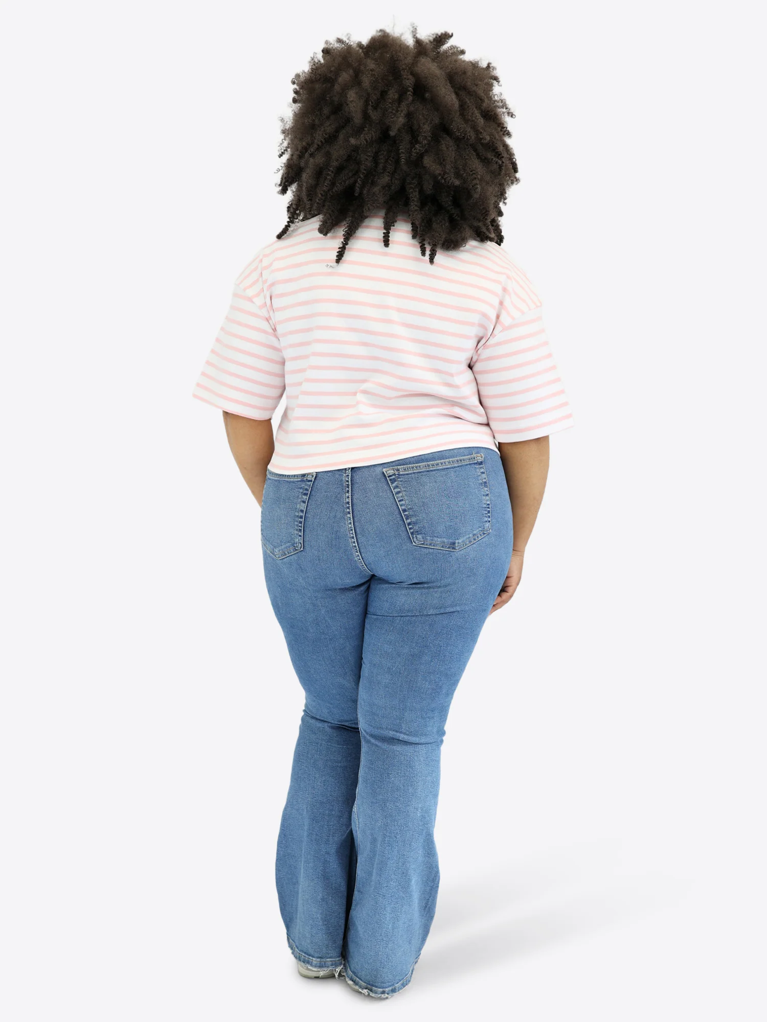 Crop T-Shirt mit Streifen - Rosa - Image 7