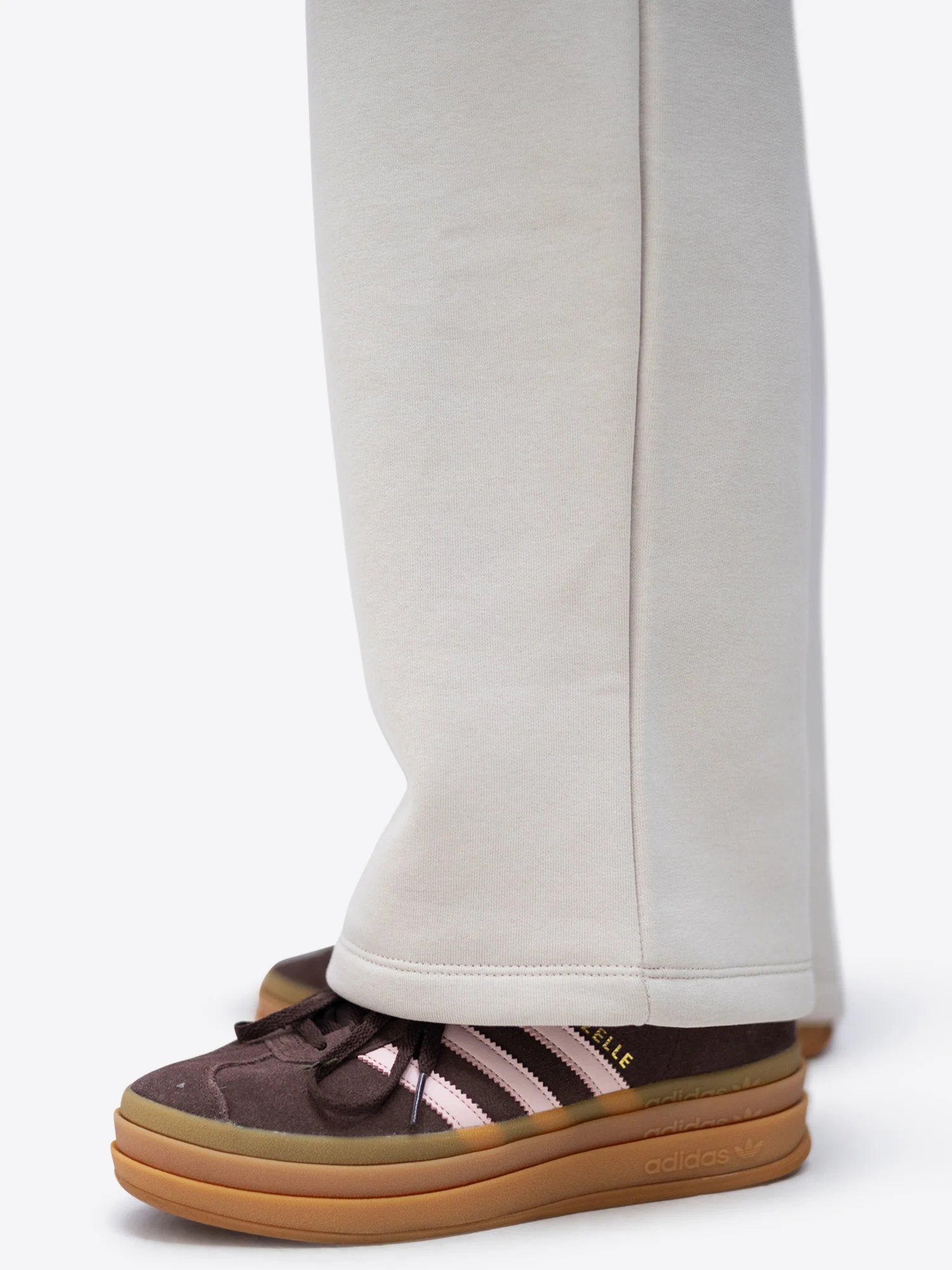 Jogginghose mit weitem Bein – Beige - Image 5