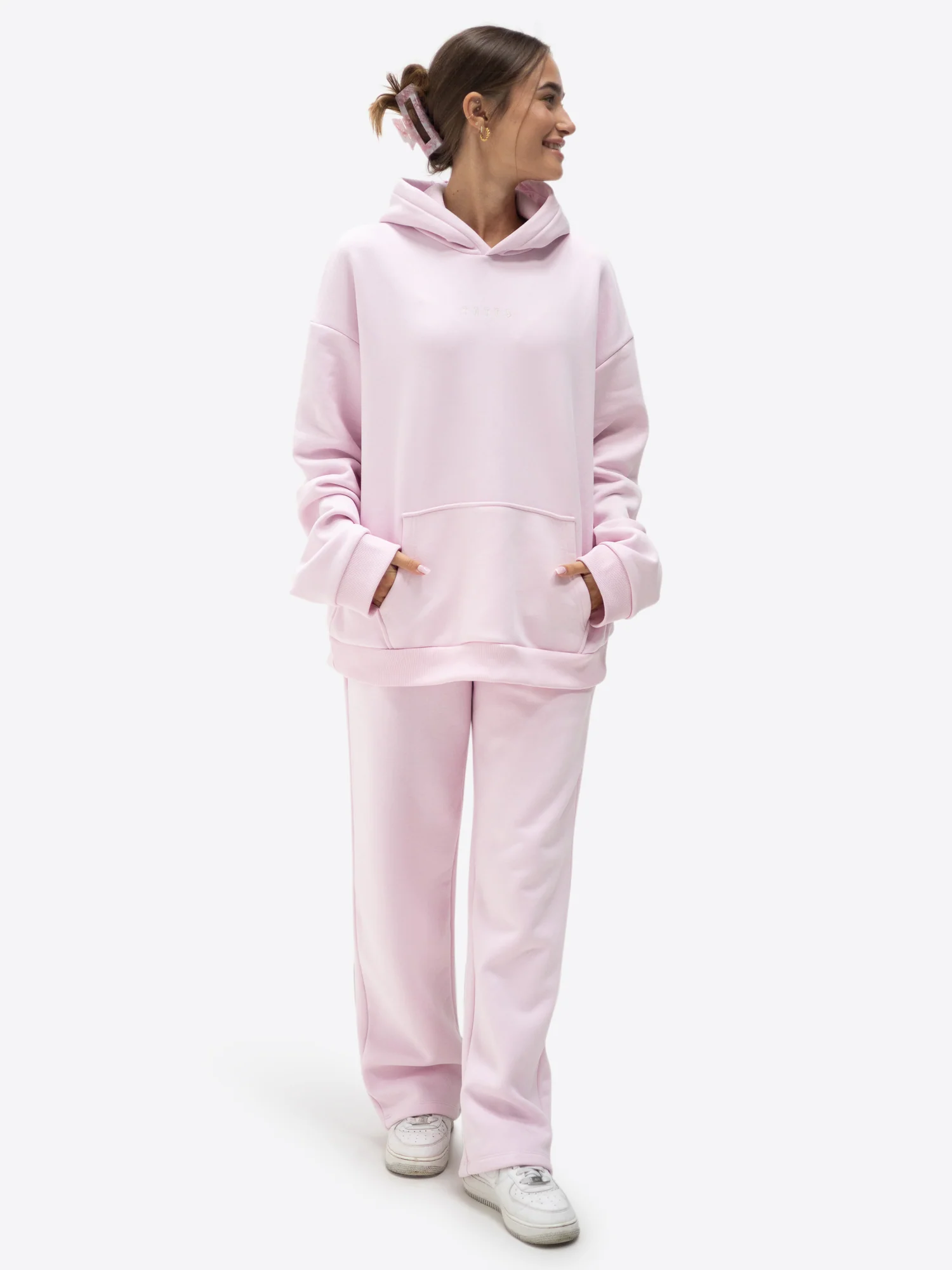 Jogginghose mit weitem Bein – Rosa - Image 3