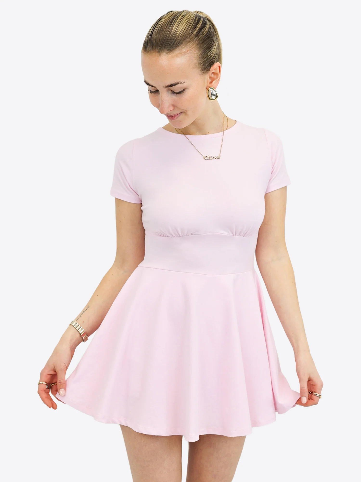 Mini Skort Kleid – Rosa - Image 3