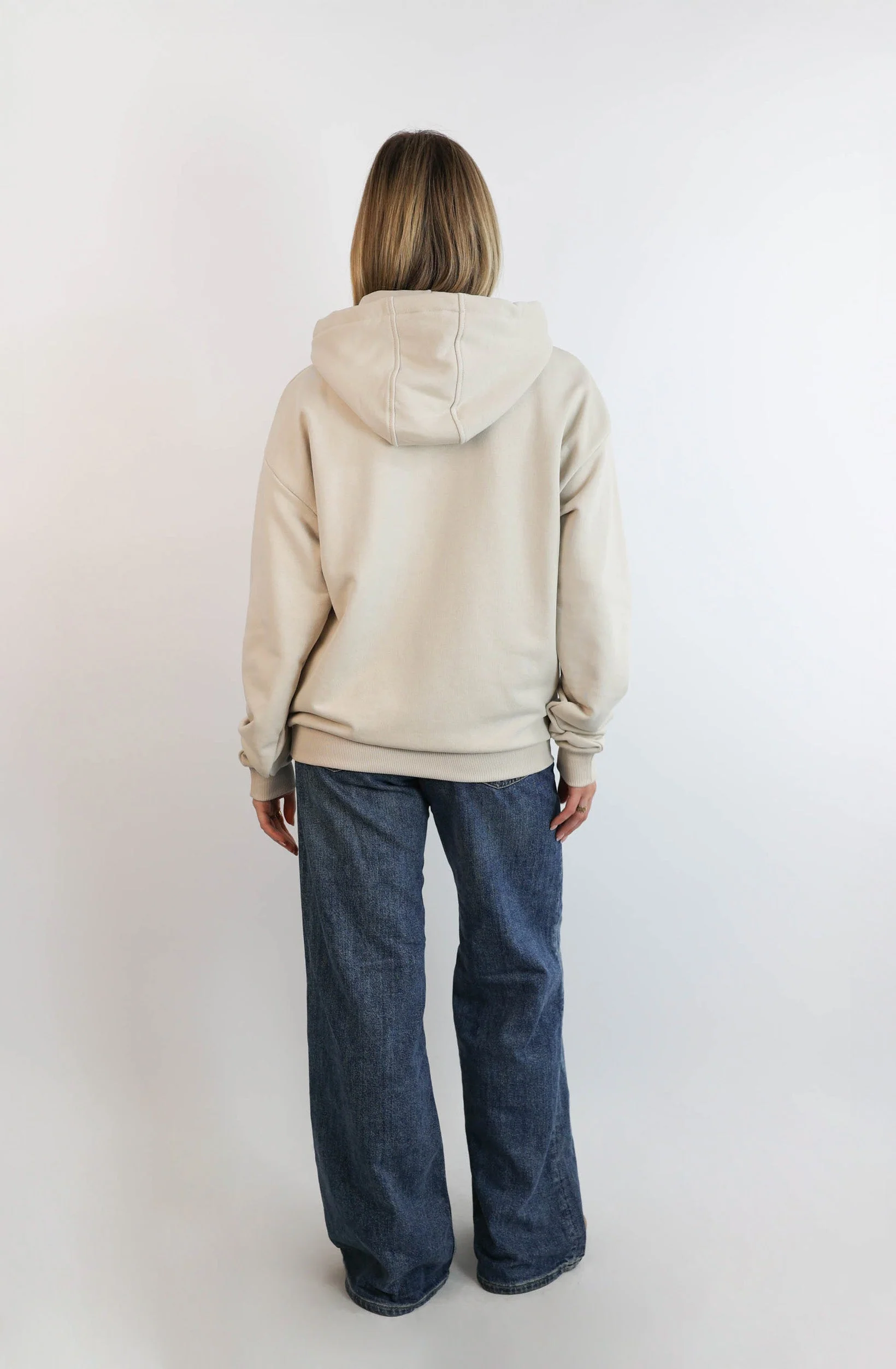 Light Regular Waistband Hoodie – Beige - Image 4