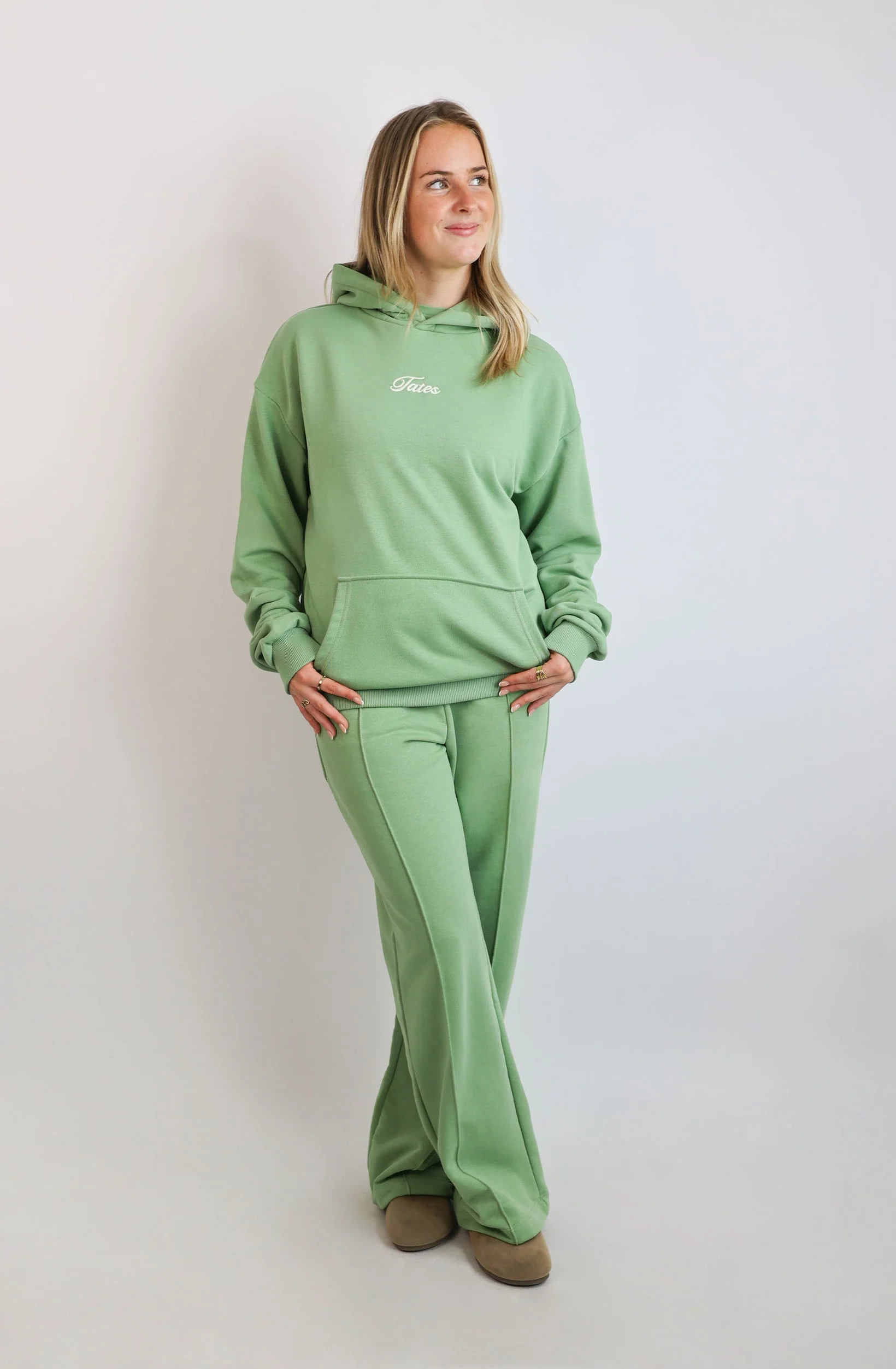 Light Regular Waistband Hoodie – Matcha - Image 3