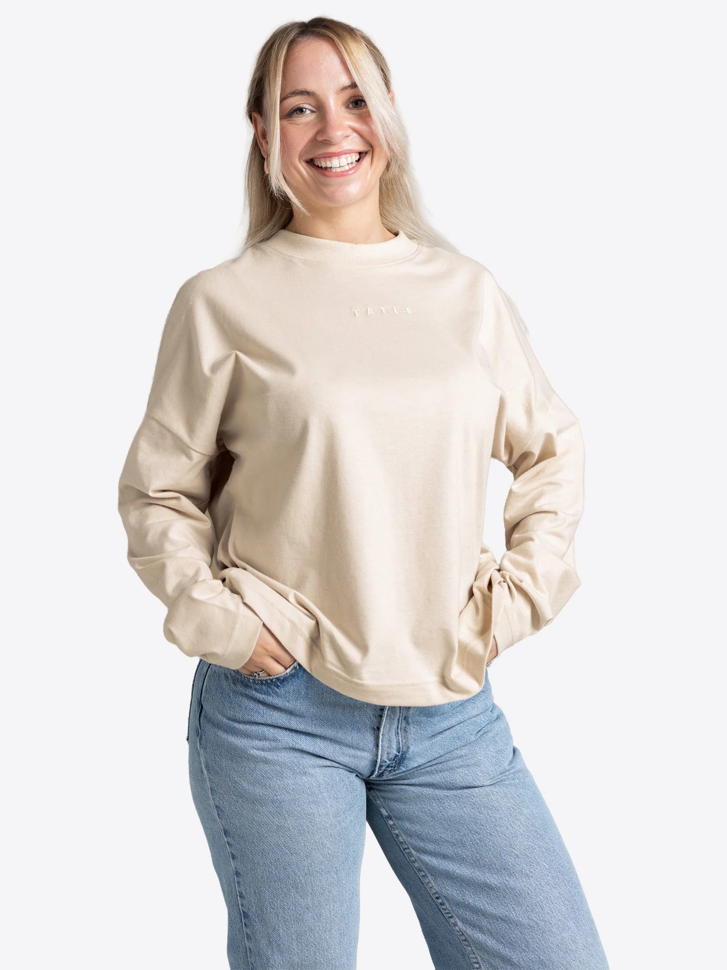 Oversize Longsleeve – Beige