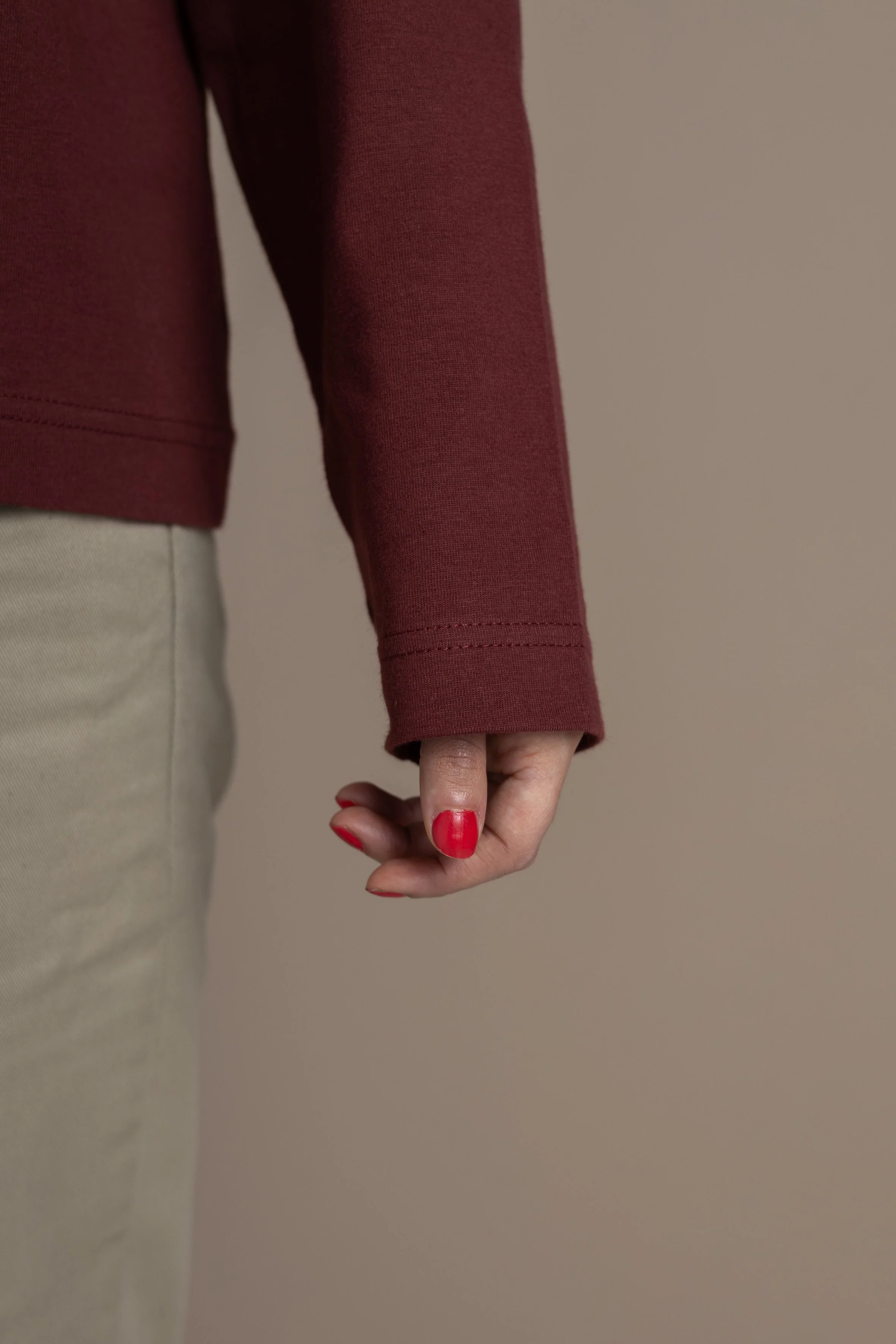 Oversized Longsleeve – Bordeaux - Image 4