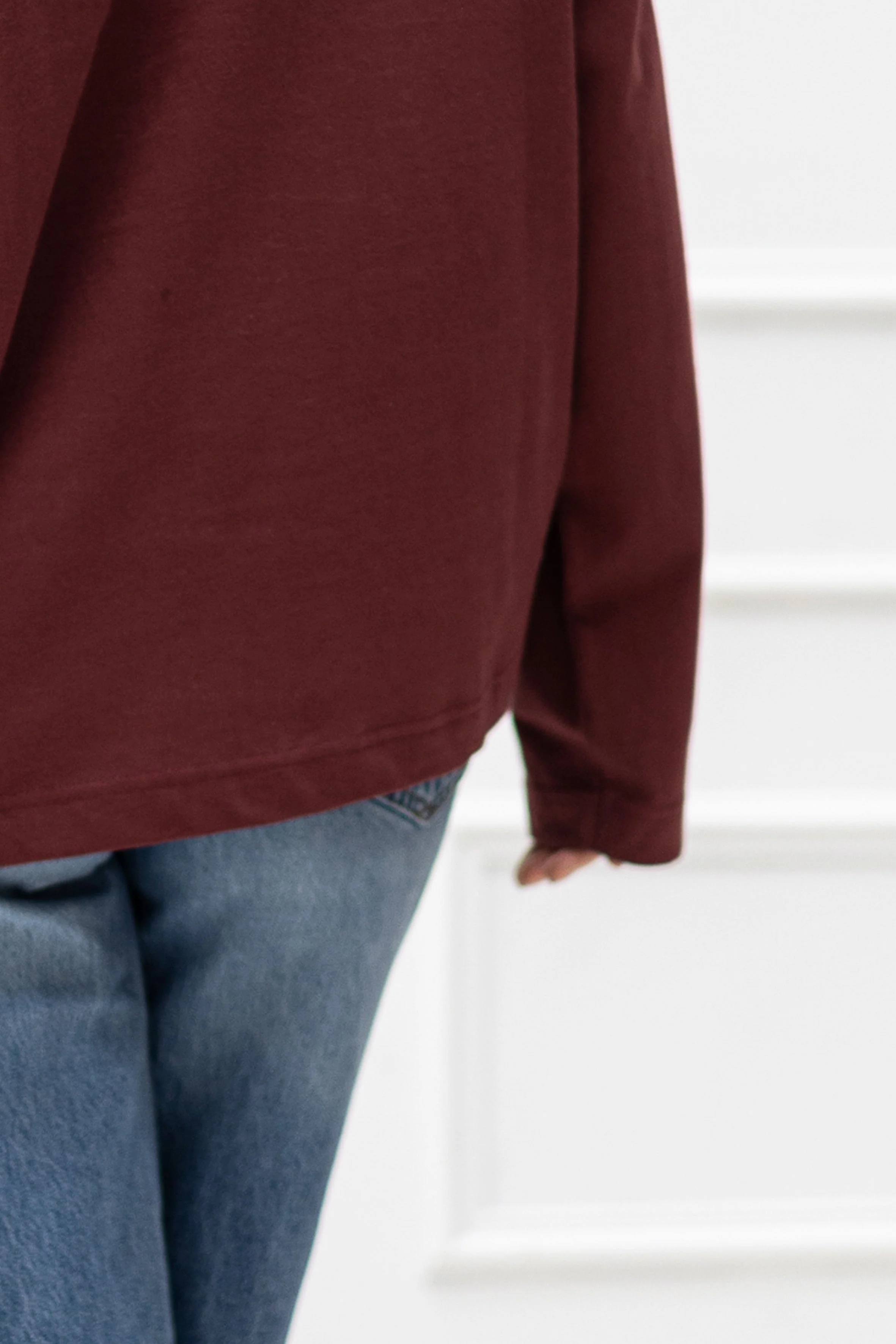 Oversized Longsleeve "Love letter" – Bordeaux - Image 3