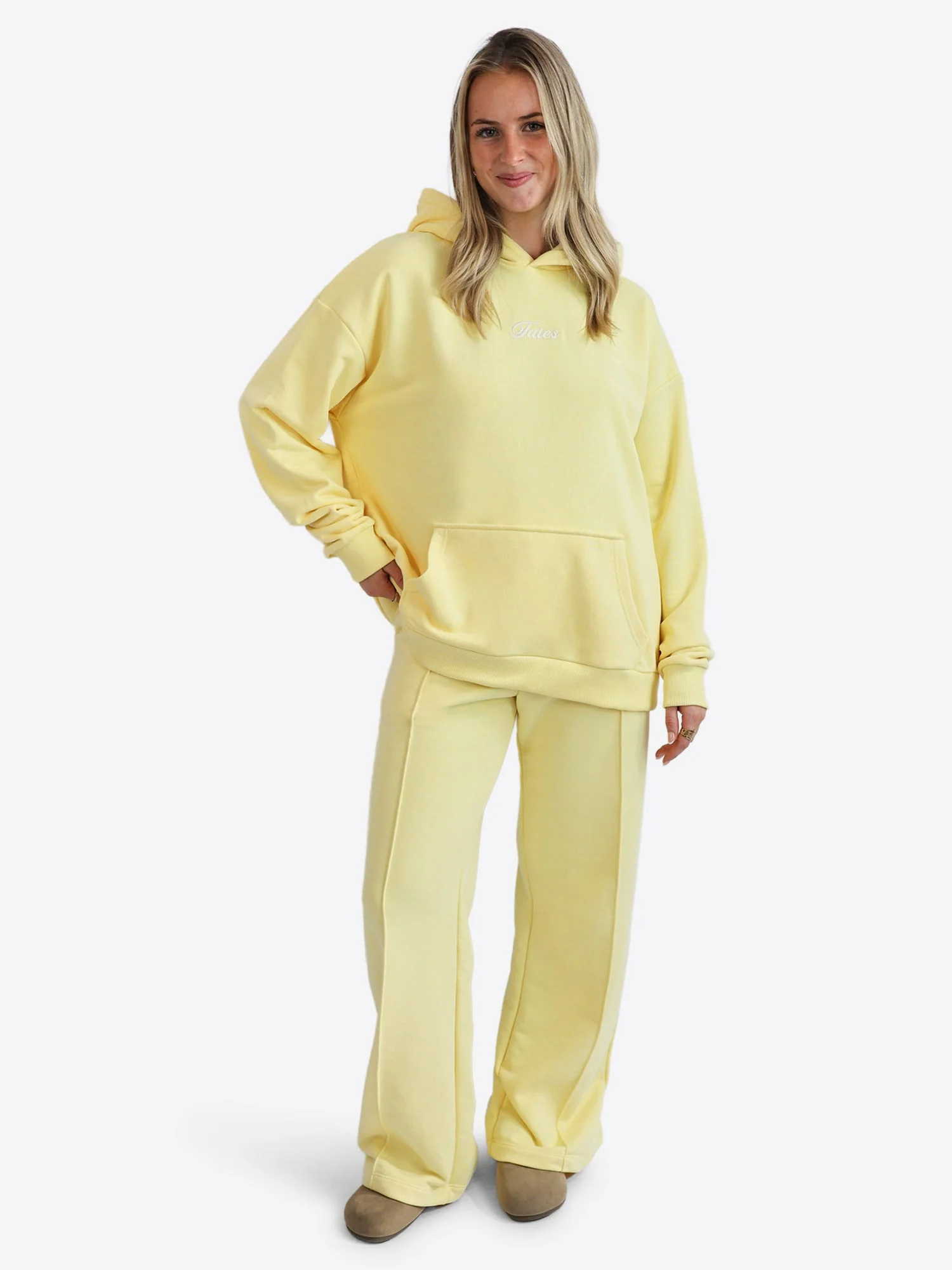 Light Wide Waistband Hoodie – Butter Yellow - Image 4