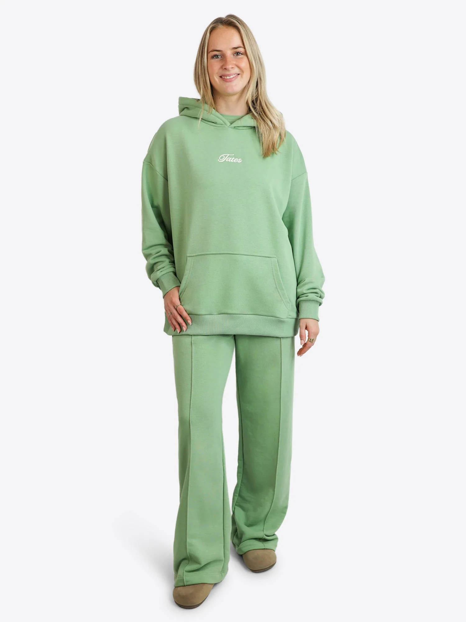 Light Wide Waistband Hoodie – Matcha - Image 3