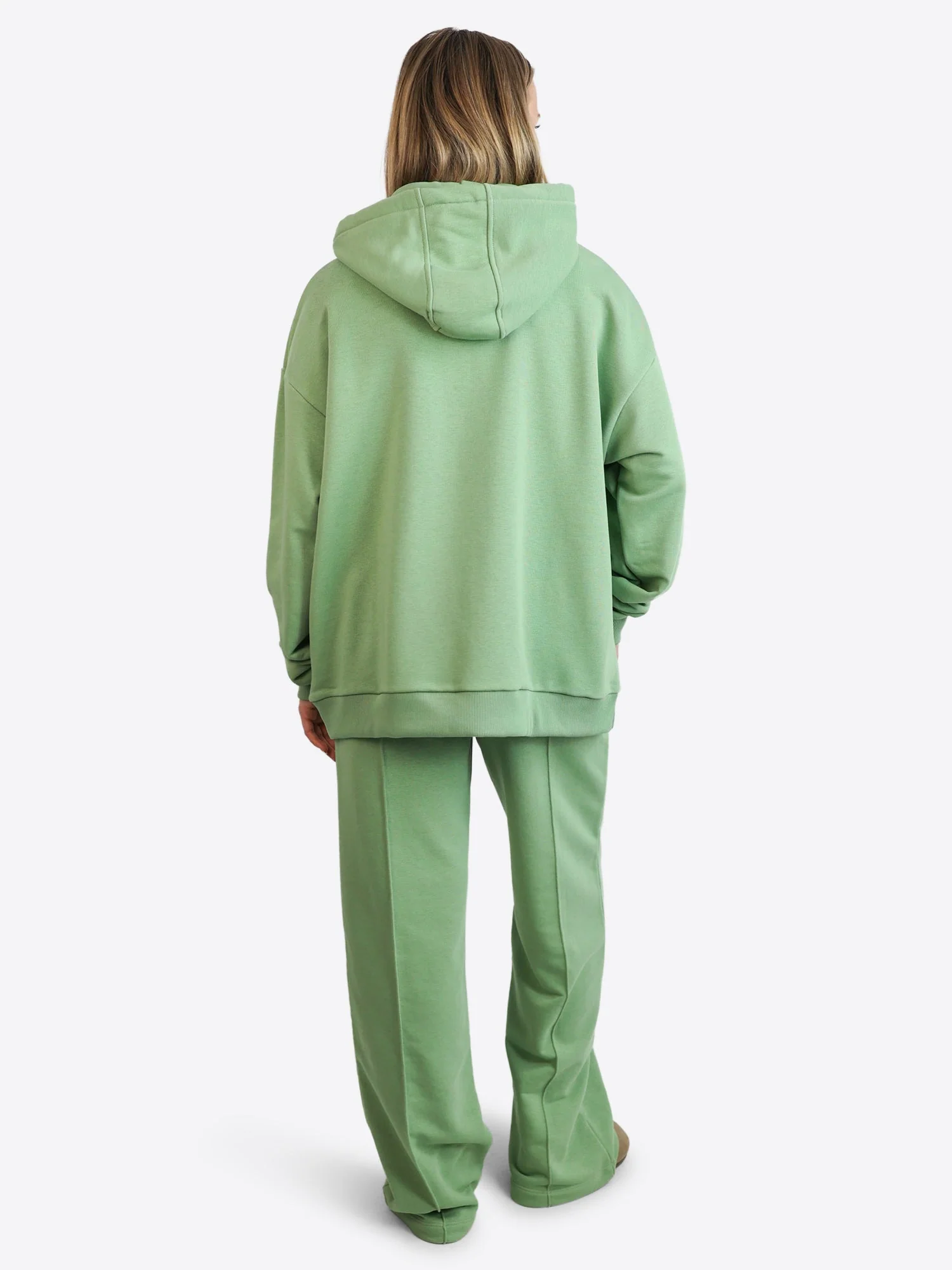 Light Wide Waistband Hoodie – Matcha - Image 4