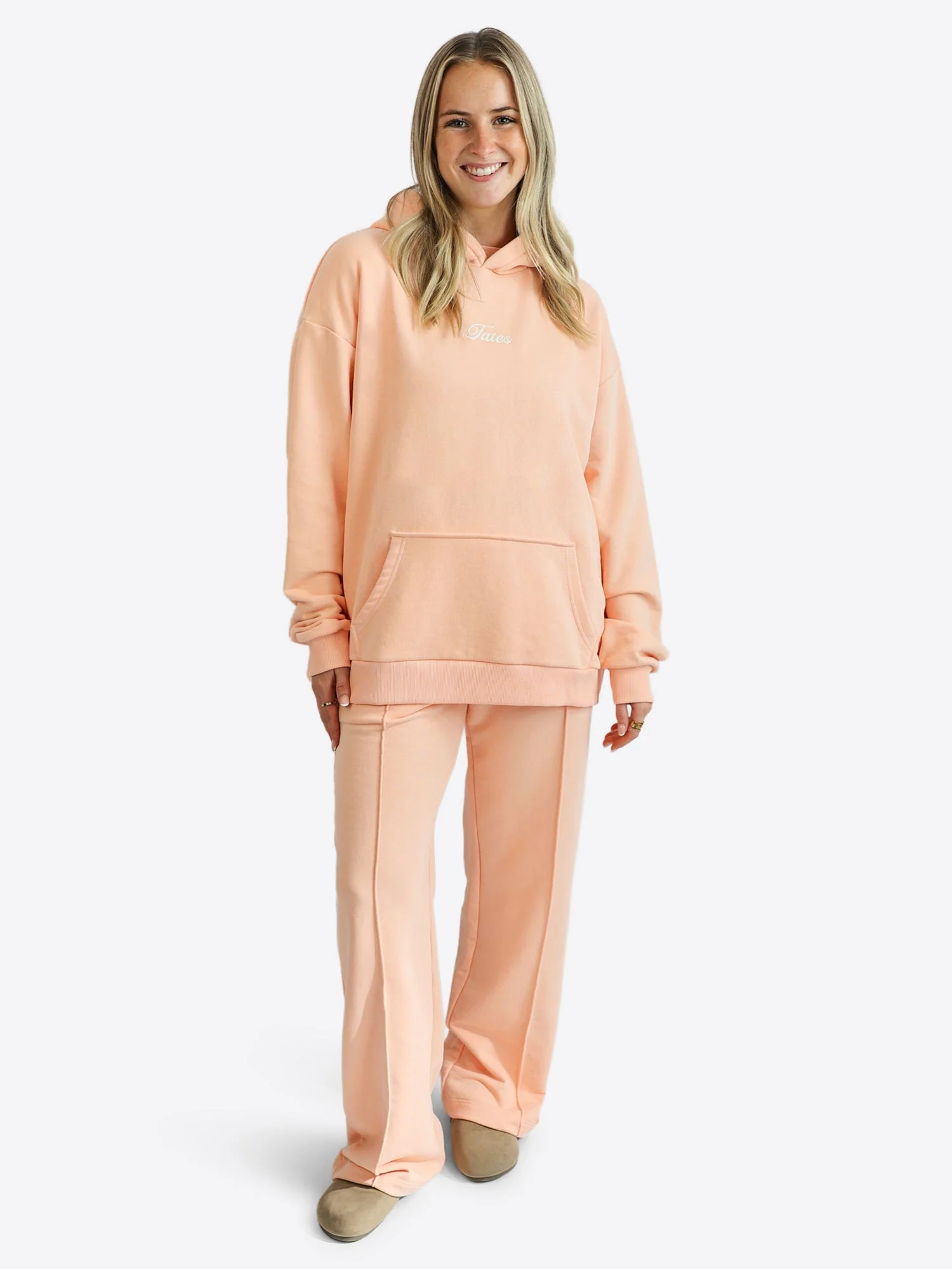 Light Wide Waistband Hoodie – Peach - Image 3