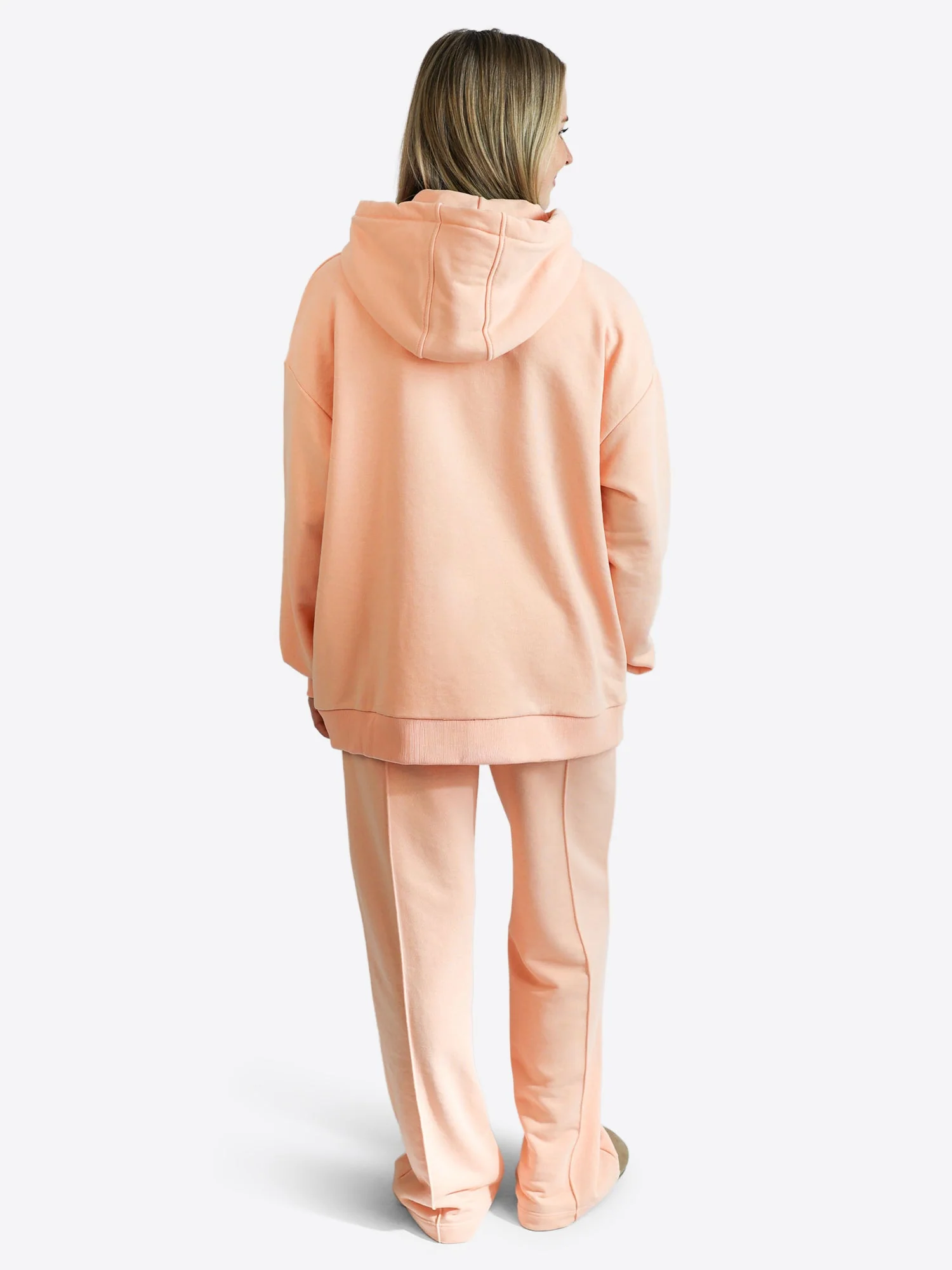 Light Wide Waistband Hoodie – Peach - Image 4