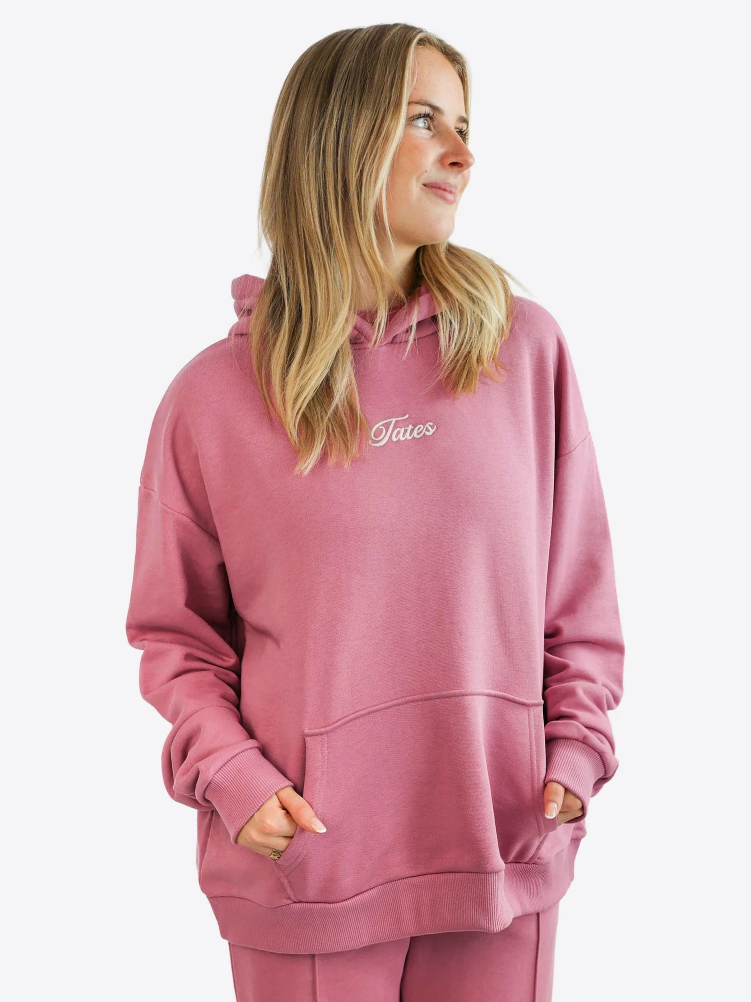 Light Wide Waistband Hoodie – Rouge