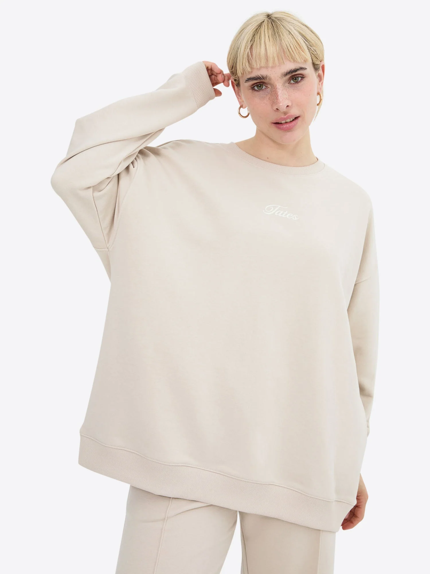 Light Wide Waistband Sweater – Beige