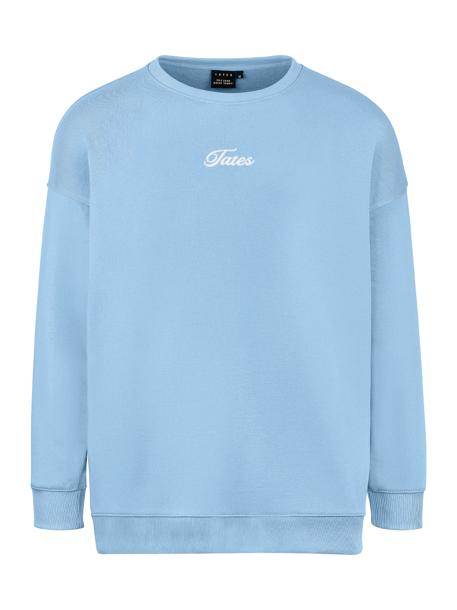 Light Wide Waistband Sweater – Dusty Blue - Image 2
