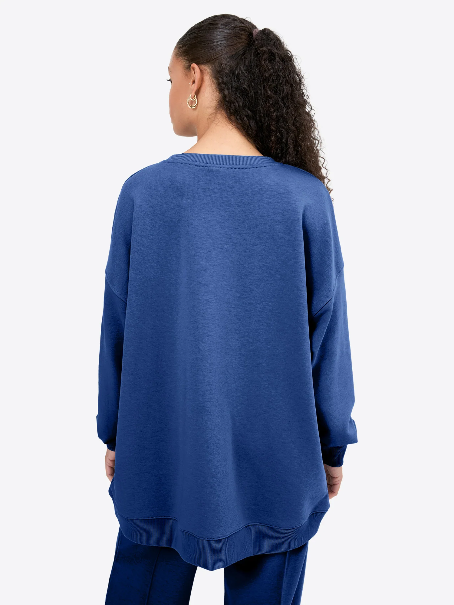 Light Wide Waistband Sweater – Navy - Image 4