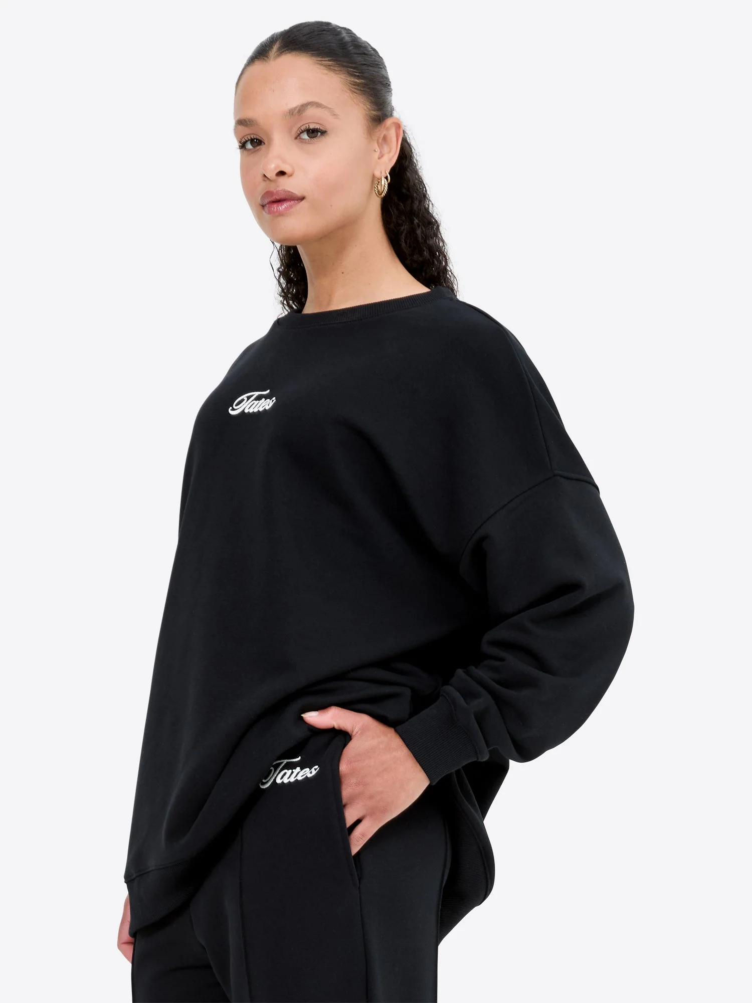 Light Wide Waistband Sweater – Schwarz