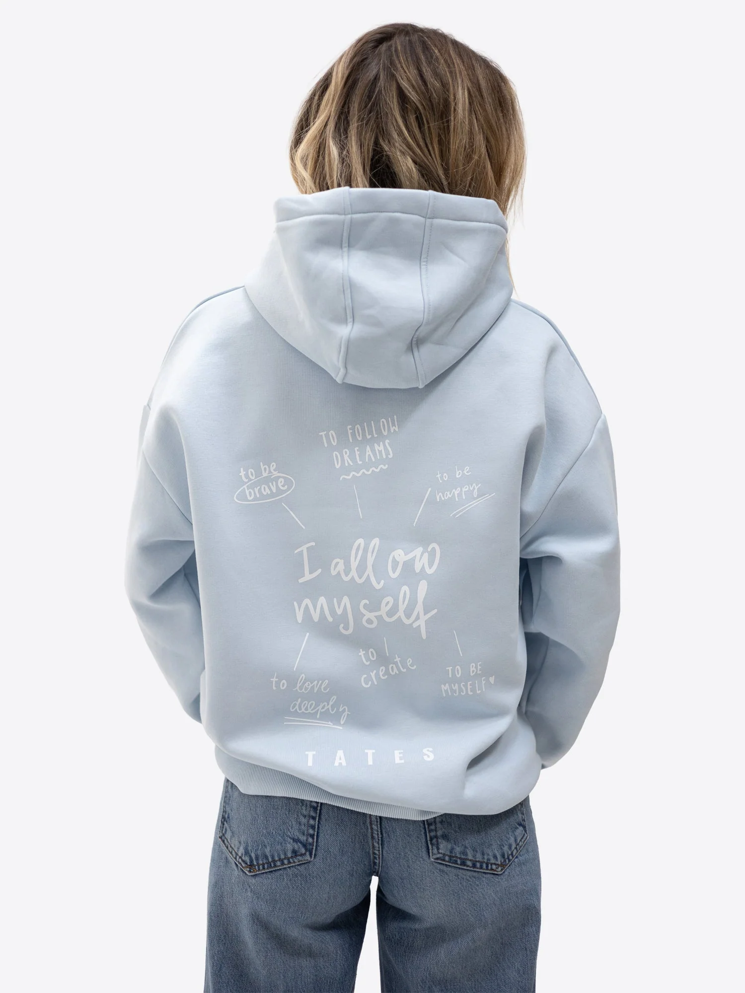 Regular Waistband Hoodie "I allow myself" – Hellblau