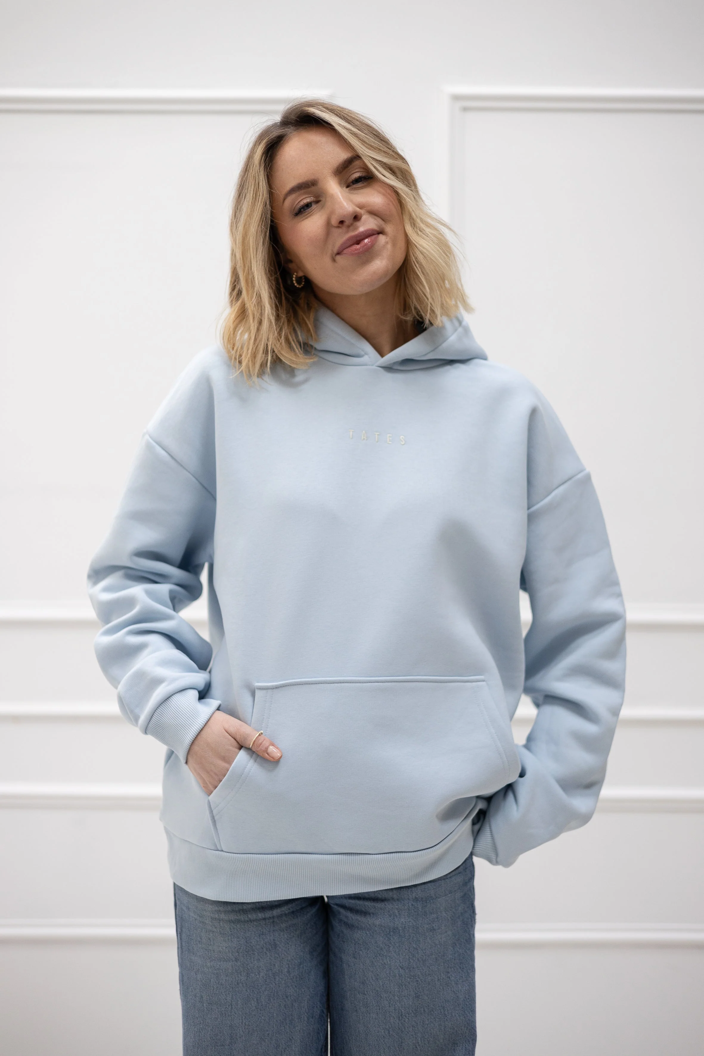 Regular Waistband Hoodie "I allow myself" – Hellblau - Image 2