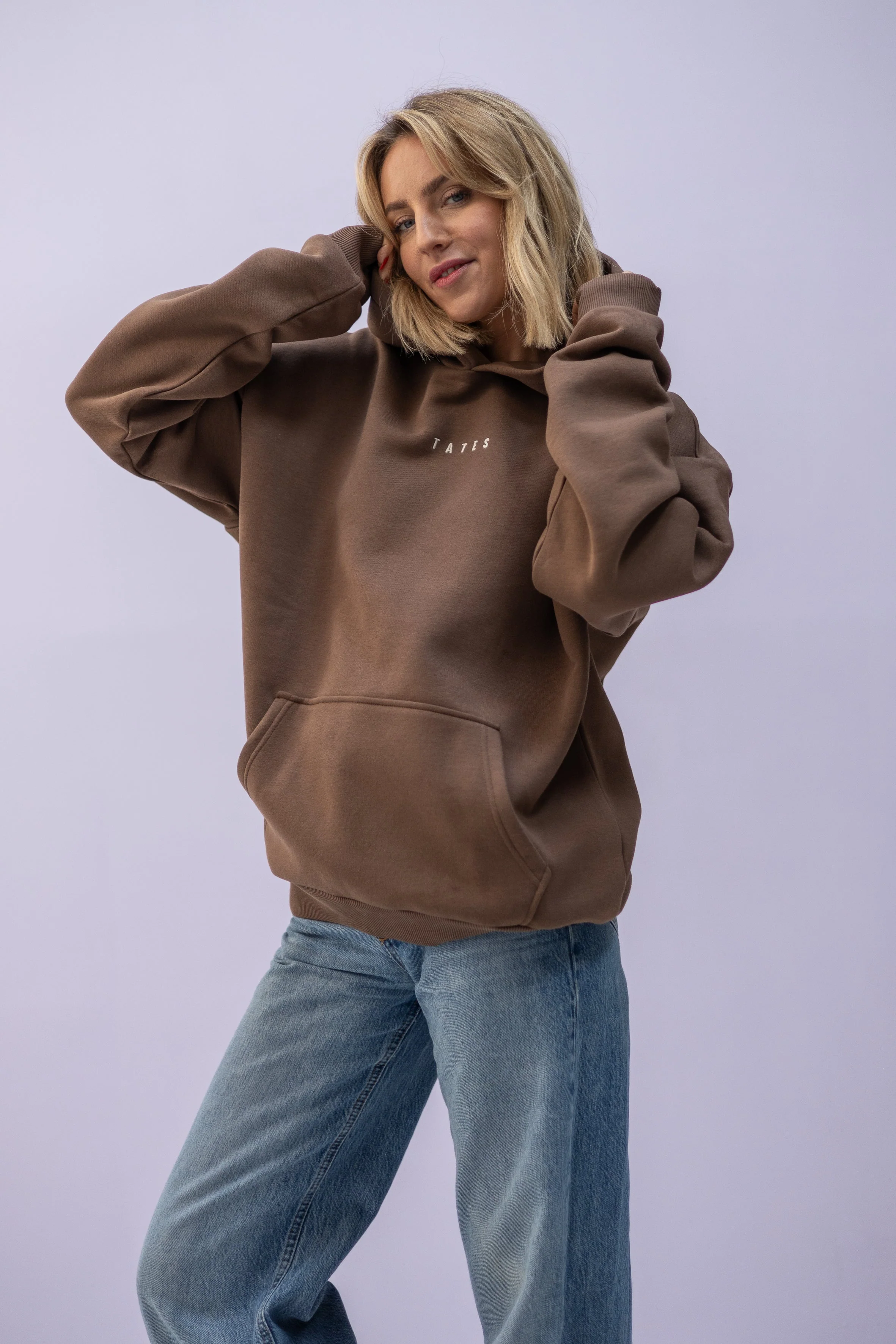 Regular Waistband Hoodie "I made you coffee" – Chocolate - Image 2