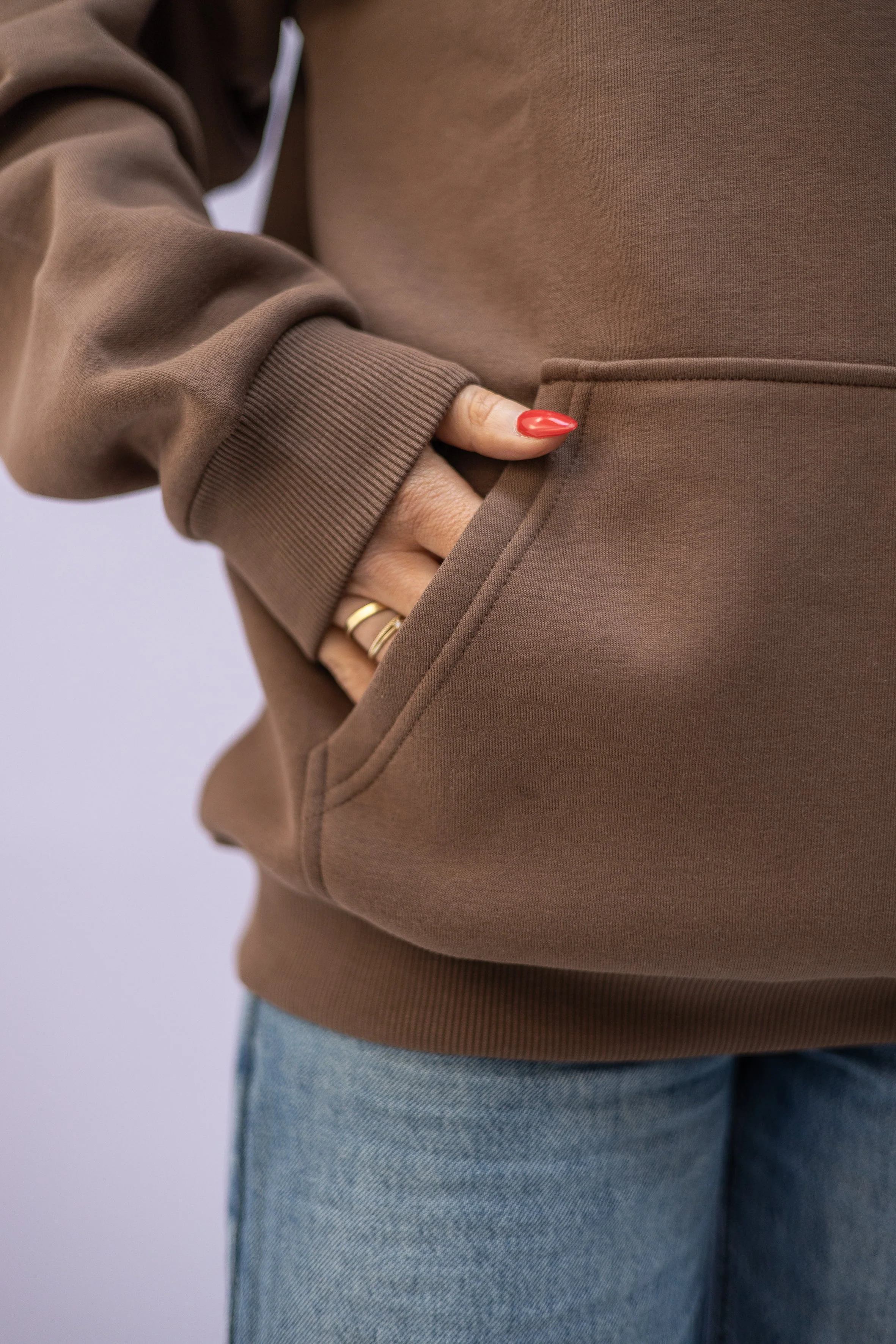 Regular Waistband Hoodie "I made you coffee" – Chocolate - Image 4