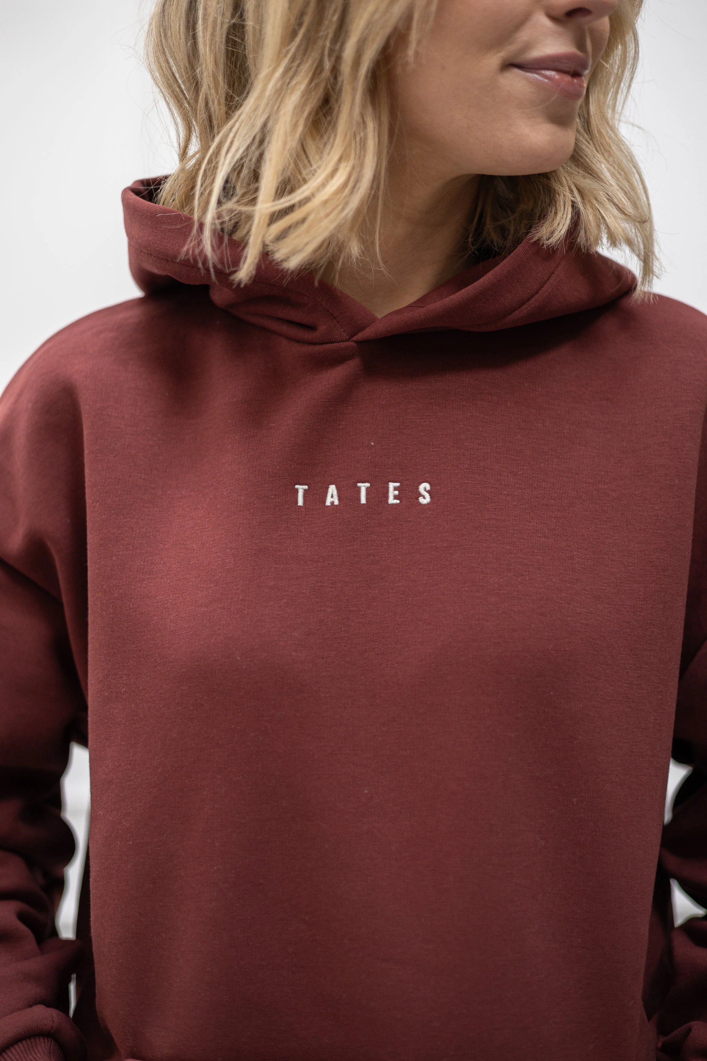 Regular Waistband Hoodie "Love letter" – Bordeaux - Image 3