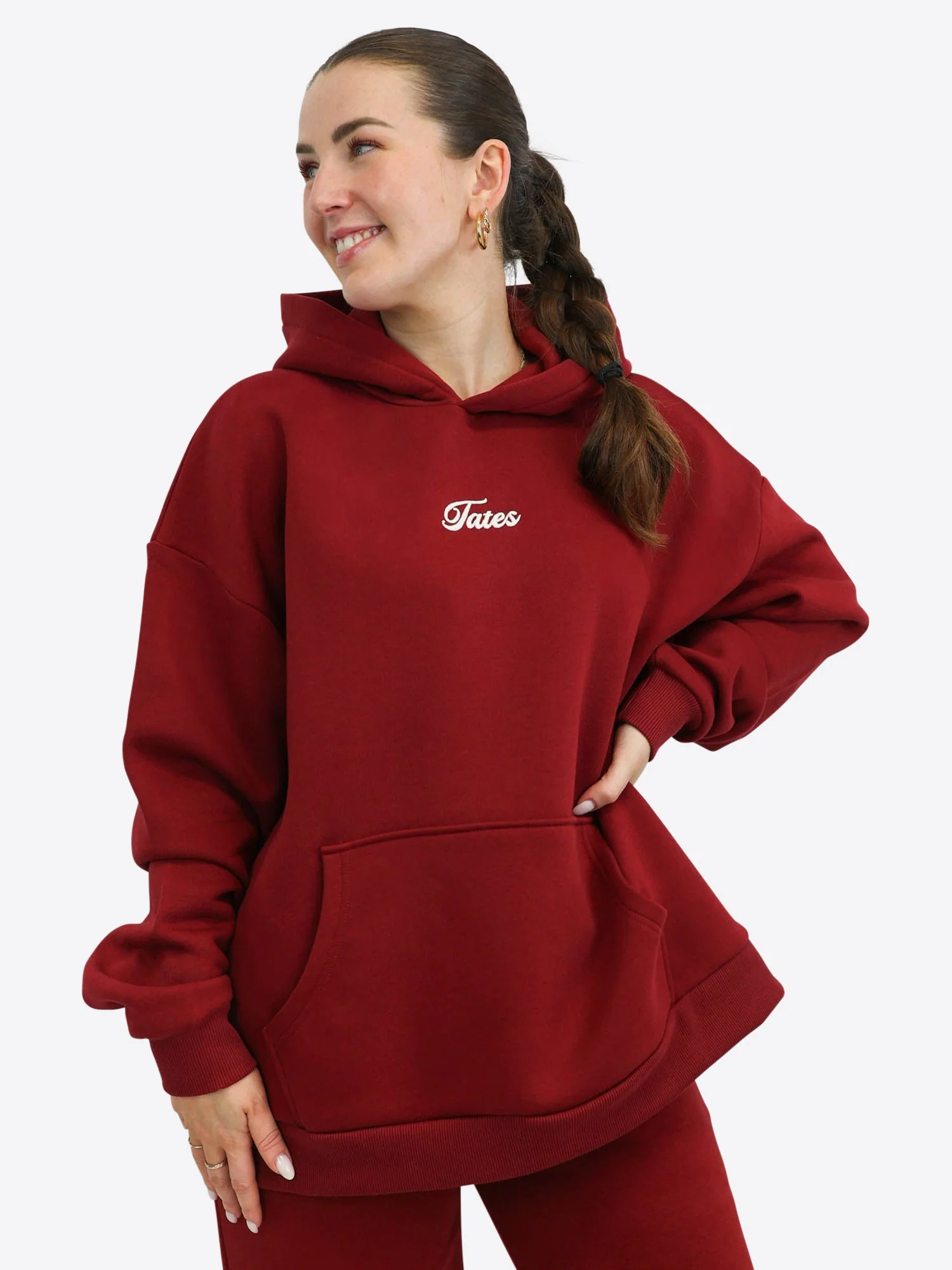 Wide Waistband Hoodie 2.0 – Cranberry
