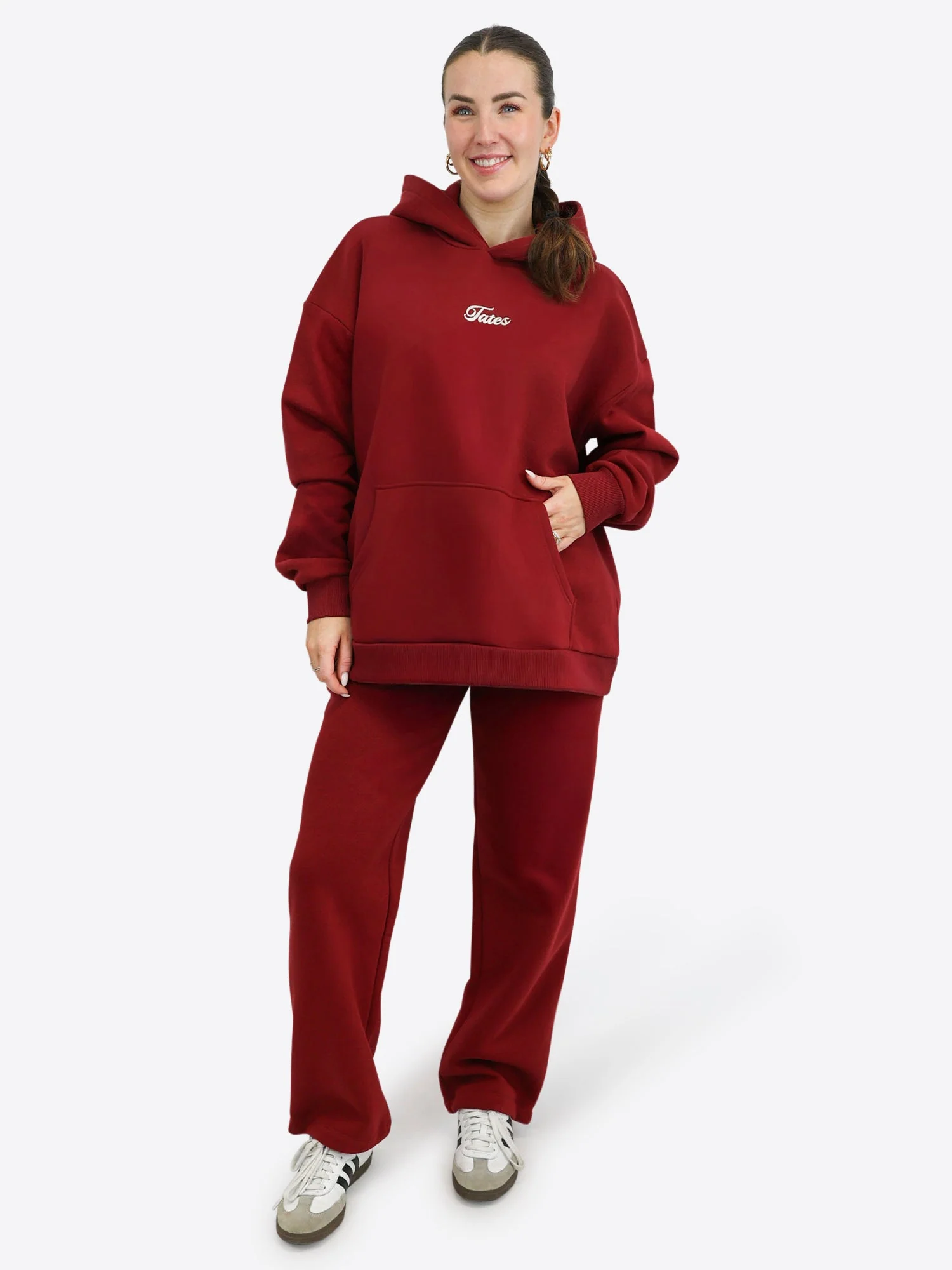 Wide Waistband Hoodie 2.0 – Cranberry - Image 3