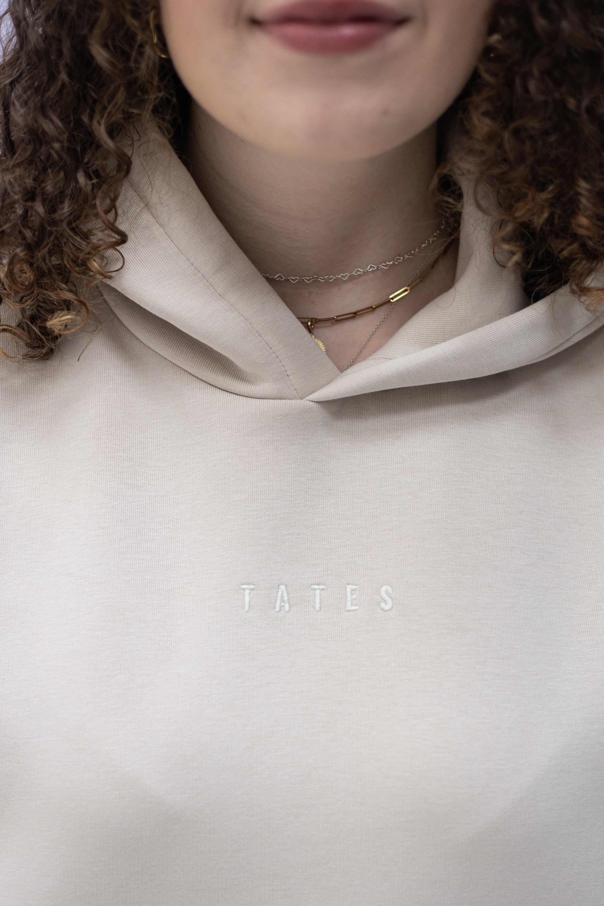 Wide Waistband Hoodie – Beige - Image 5