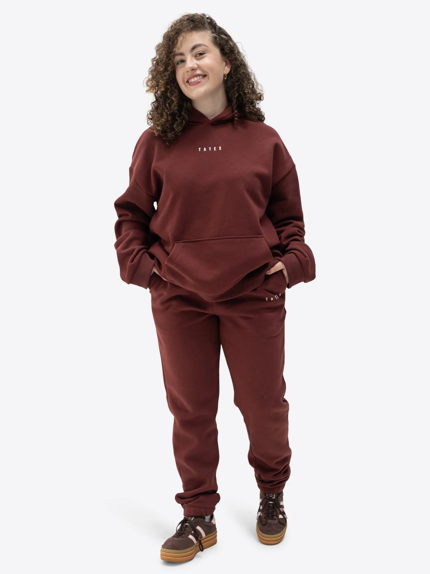 Wide Waistband Hoodie – Bordeaux