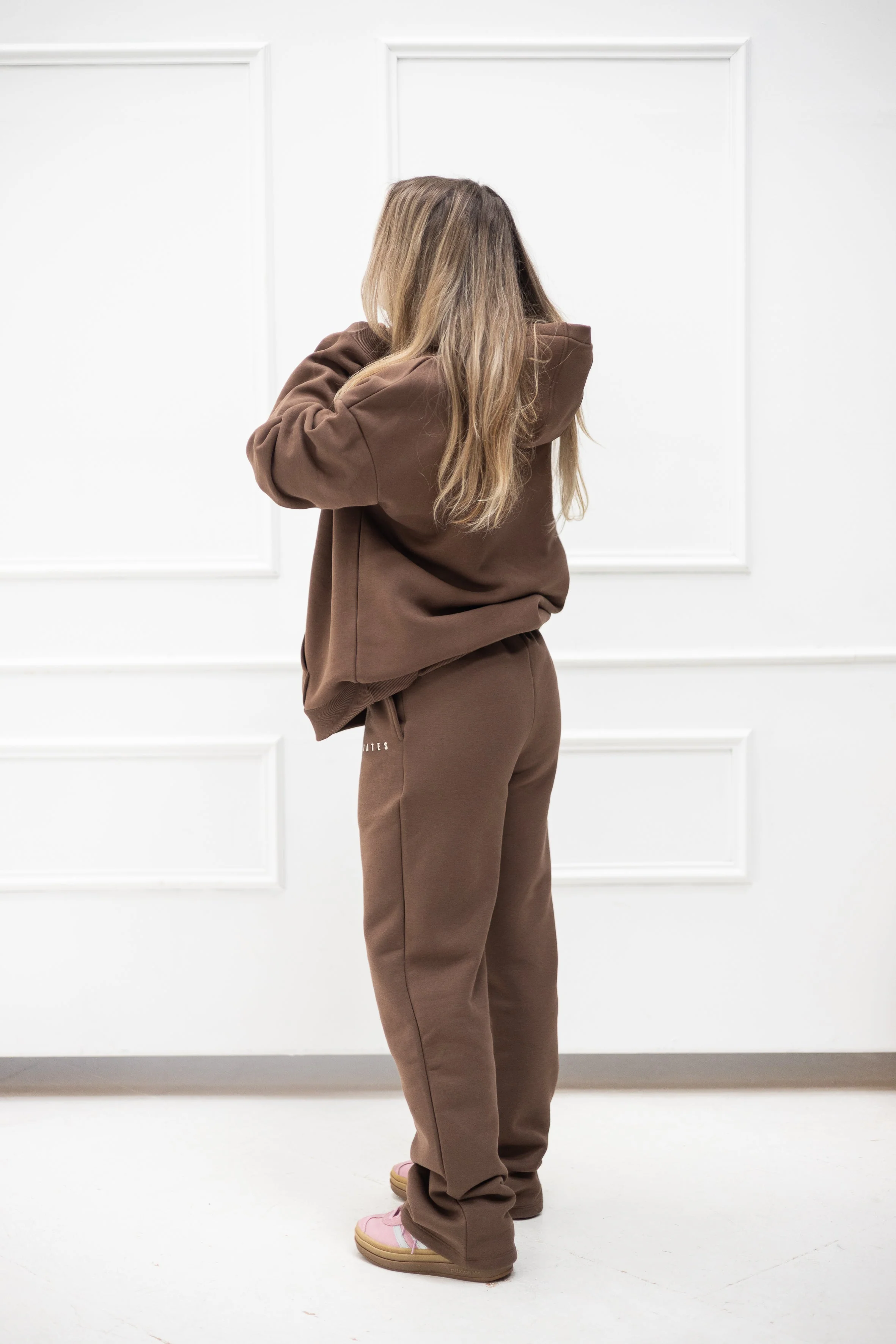Wide Waistband Hoodie – Chocolate - Image 4