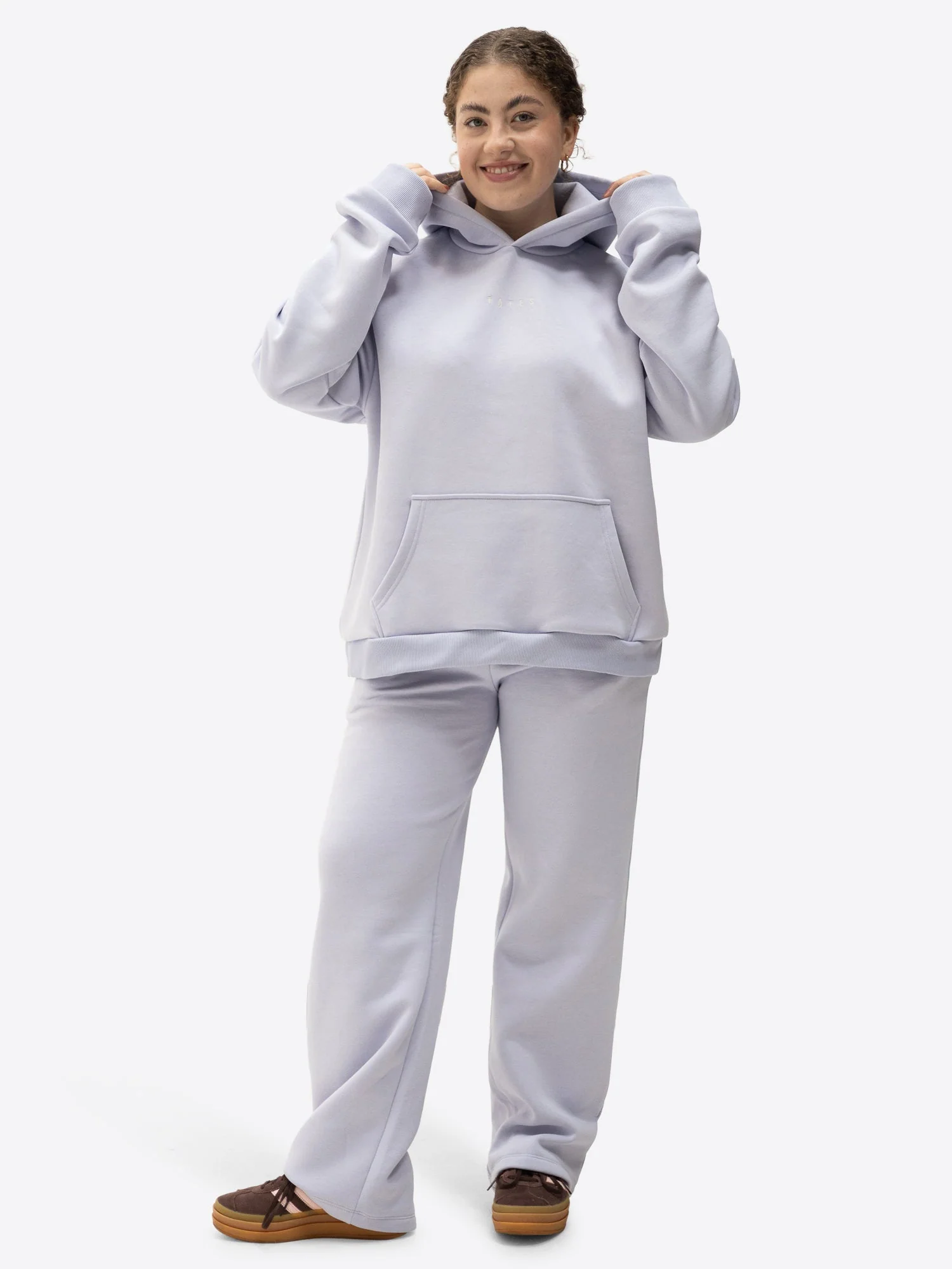 Wide Waistband Hoodie – Flieder