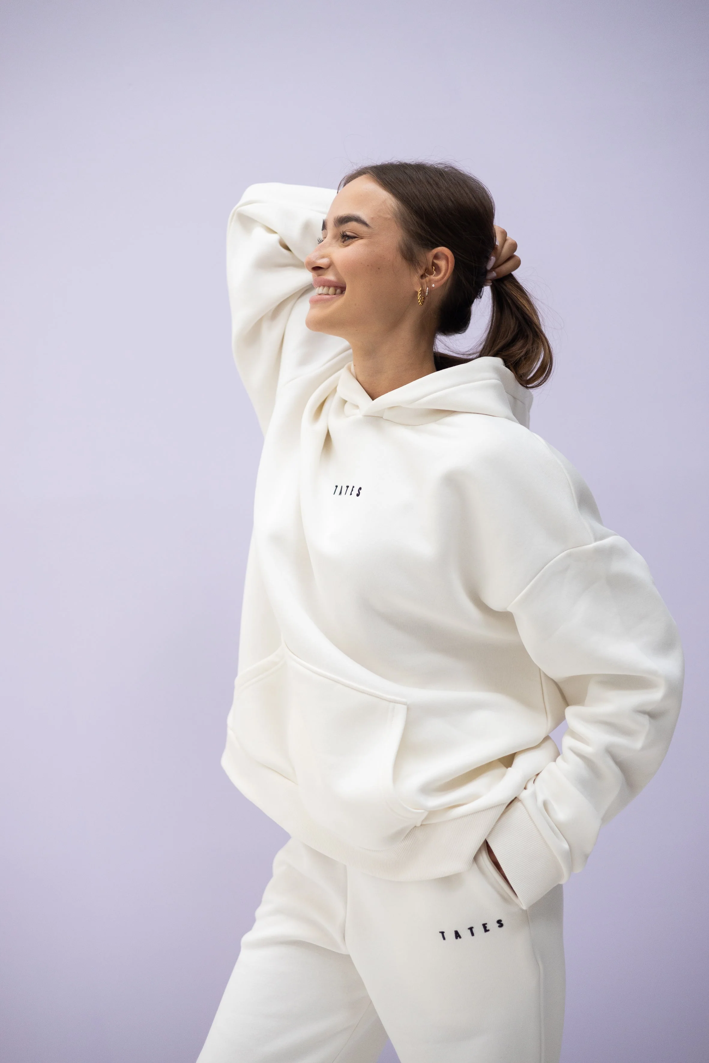 Wide Waistband Hoodie – Off white - Image 4