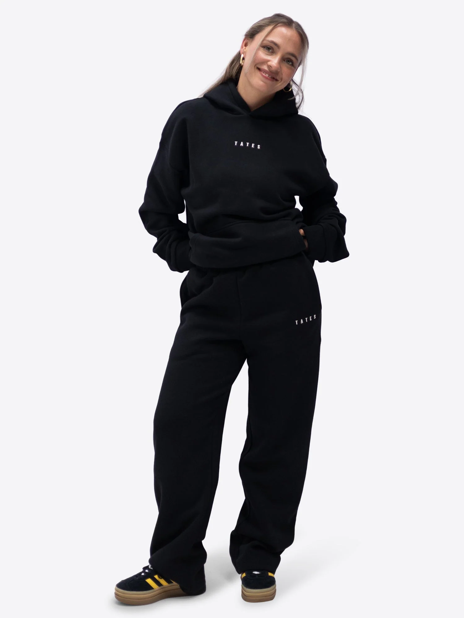 Wide Waistband Hoodie – Schwarz