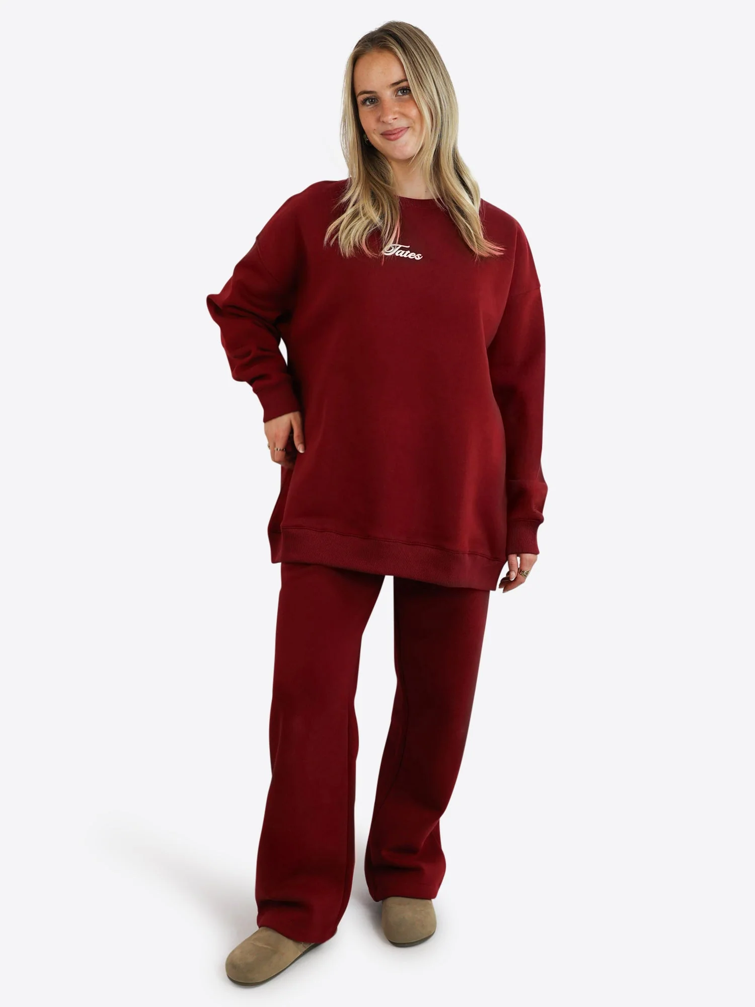 Wide Waistband Sweater 2.0 – Cranberry - Image 3
