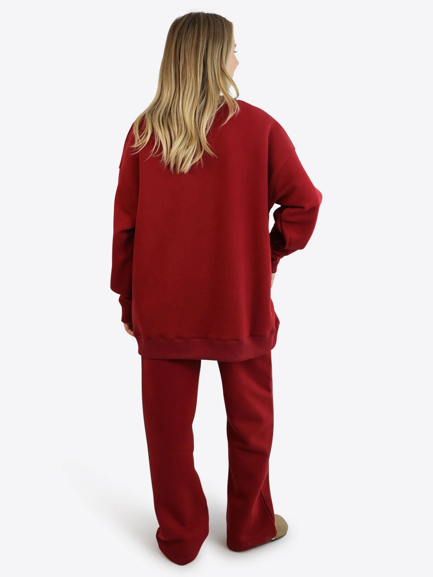 Wide Waistband Sweater 2.0 – Cranberry - Image 4