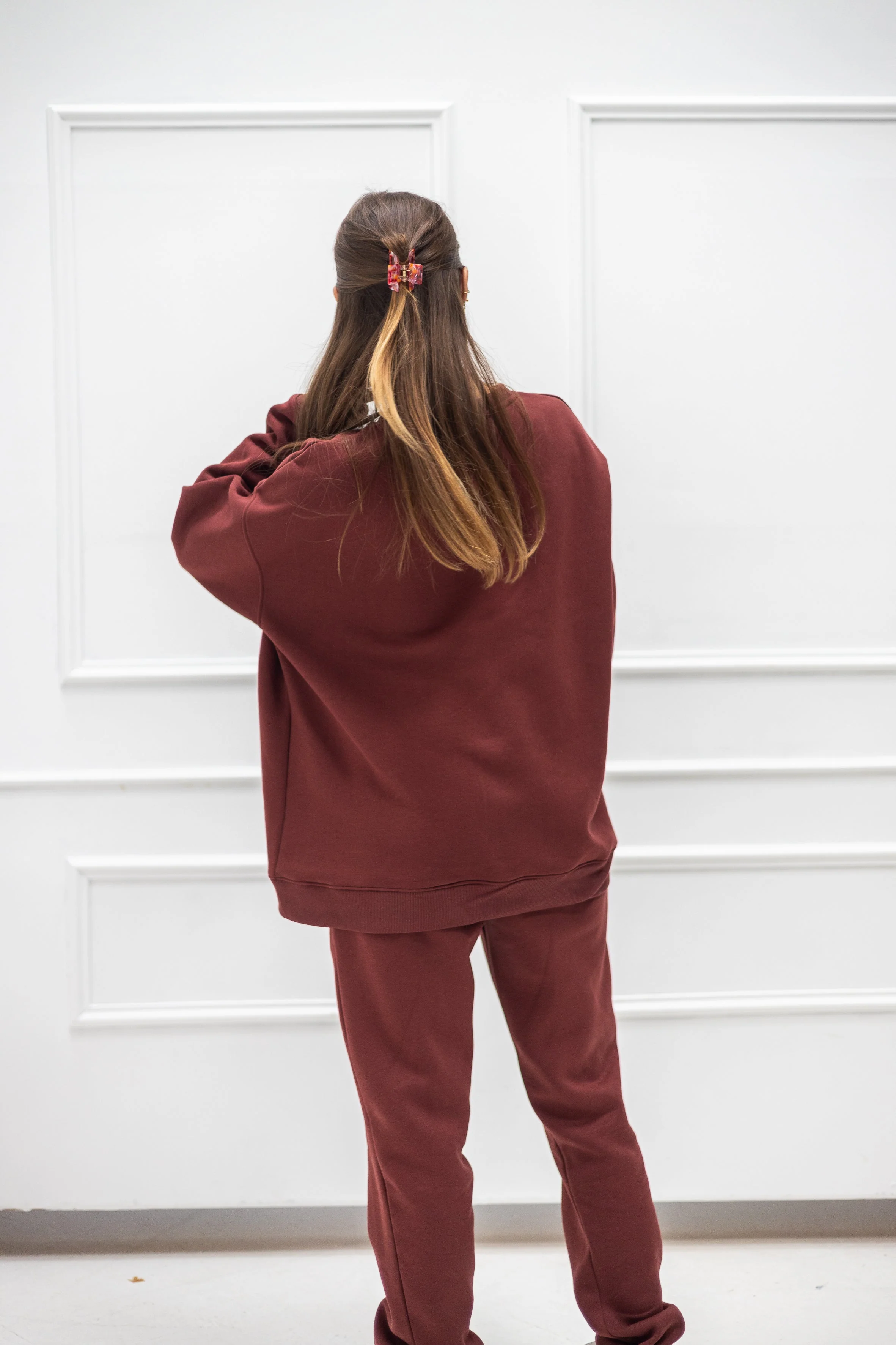 Wide Waistband Sweater – Bordeaux - Image 2