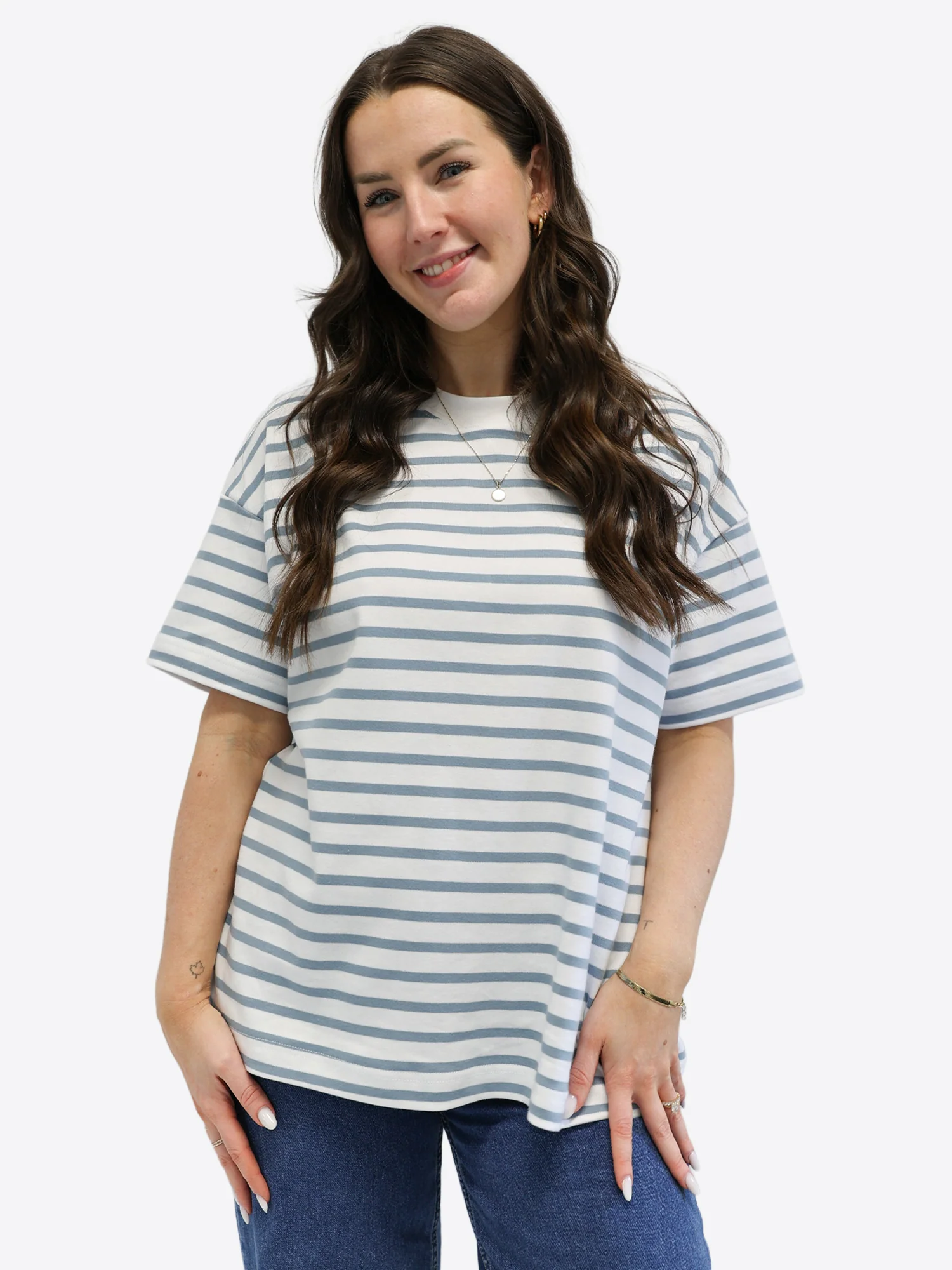 Oversized T-Shirt 3.0 mit Streifen - Blau