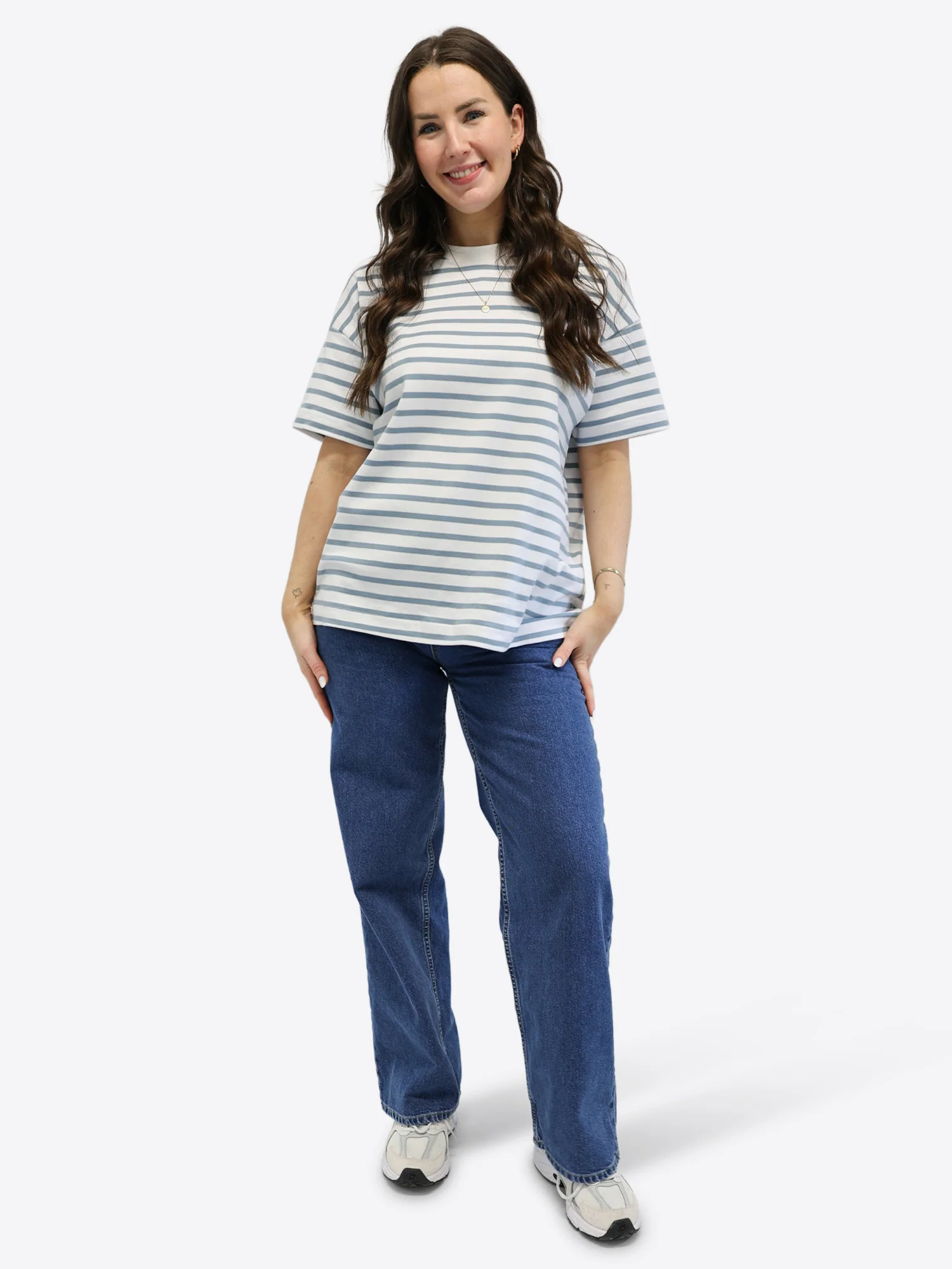 Oversized T-Shirt 3.0 mit Streifen - Blau - Image 2