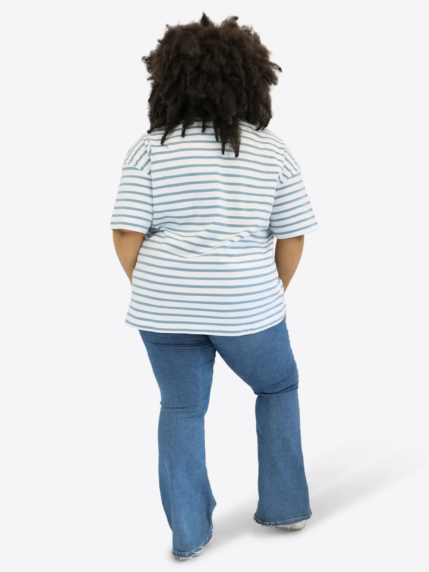 Oversized T-Shirt 3.0 mit Streifen - Blau - Image 7