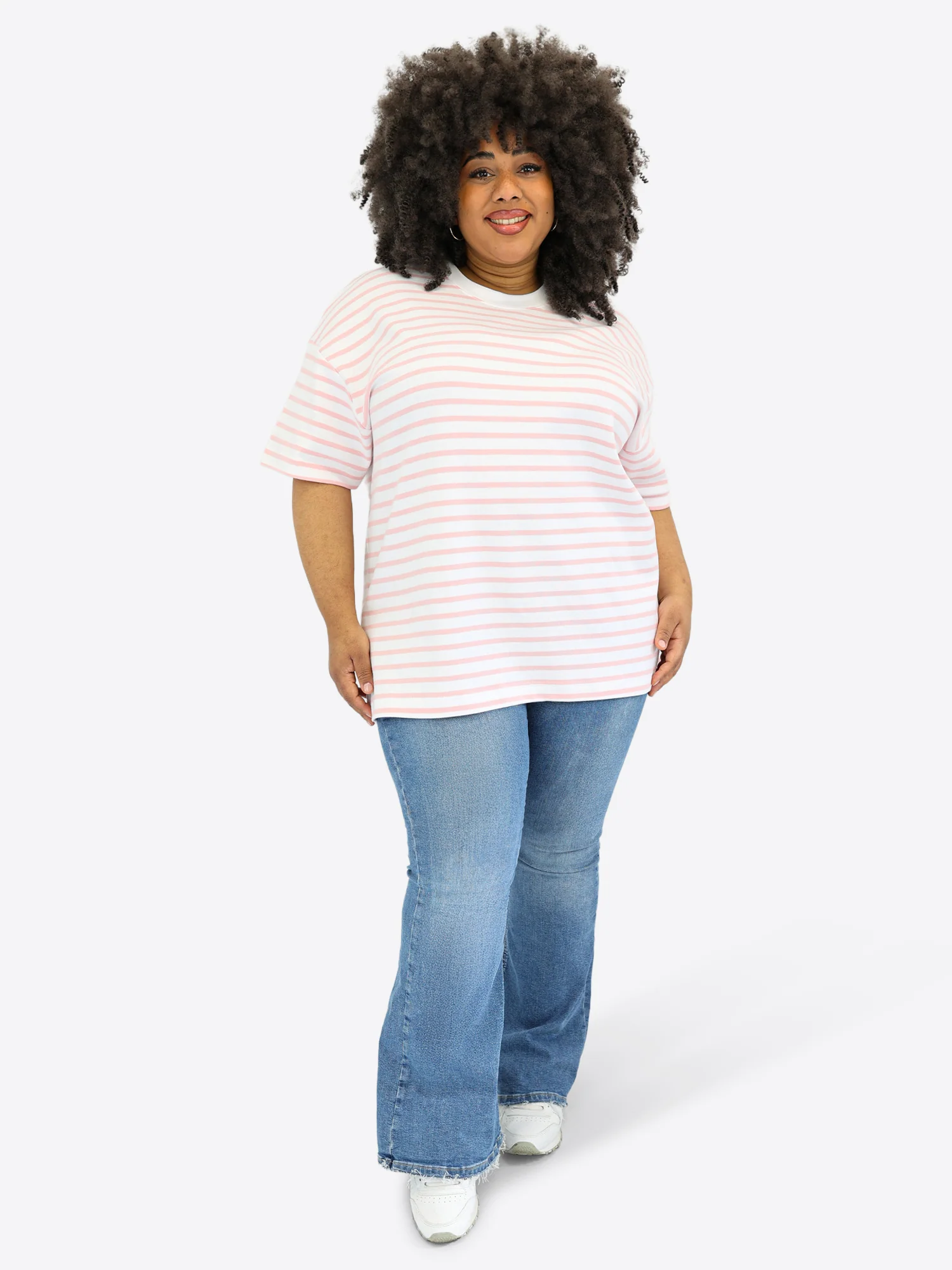 Oversized T-Shirt 3.0 mit Streifen - Rosa - Image 5