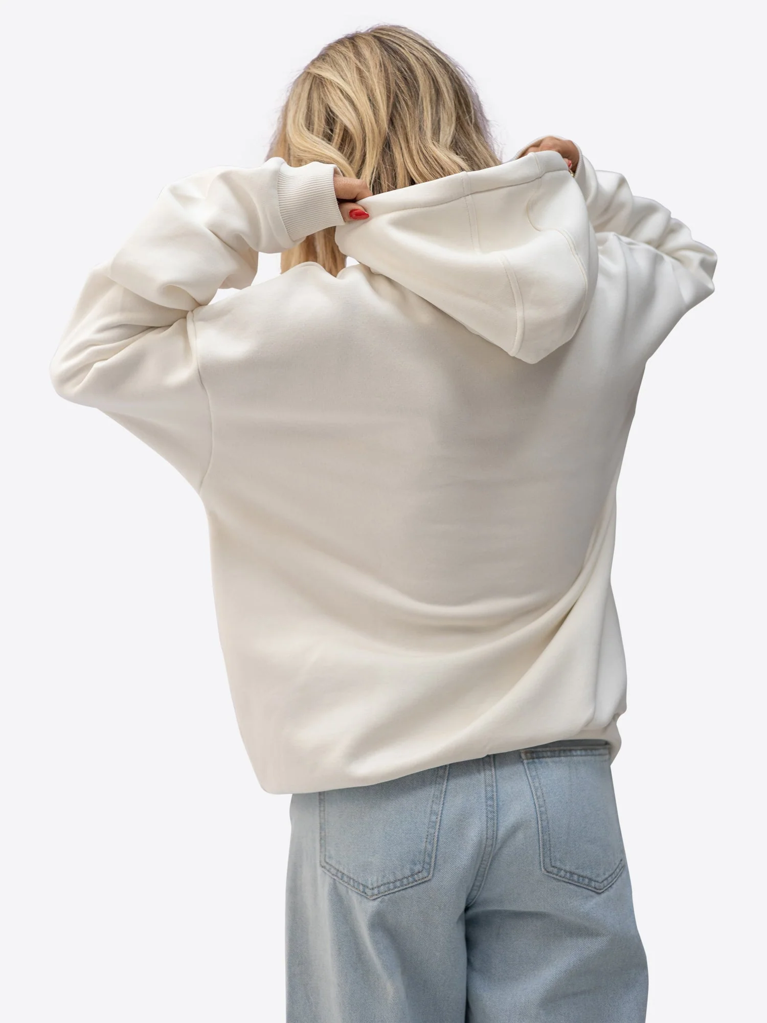 Regular Waistband Hoodie – Off white - Image 2