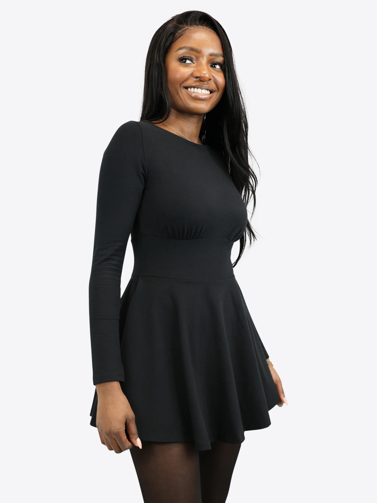Mini Skort Kleid - Schwarz - Image 3