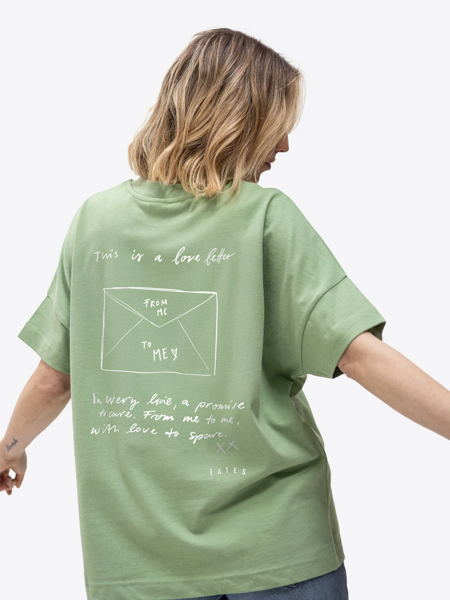 Oversized T-Shirt 1.0 "Love letter" – Matcha